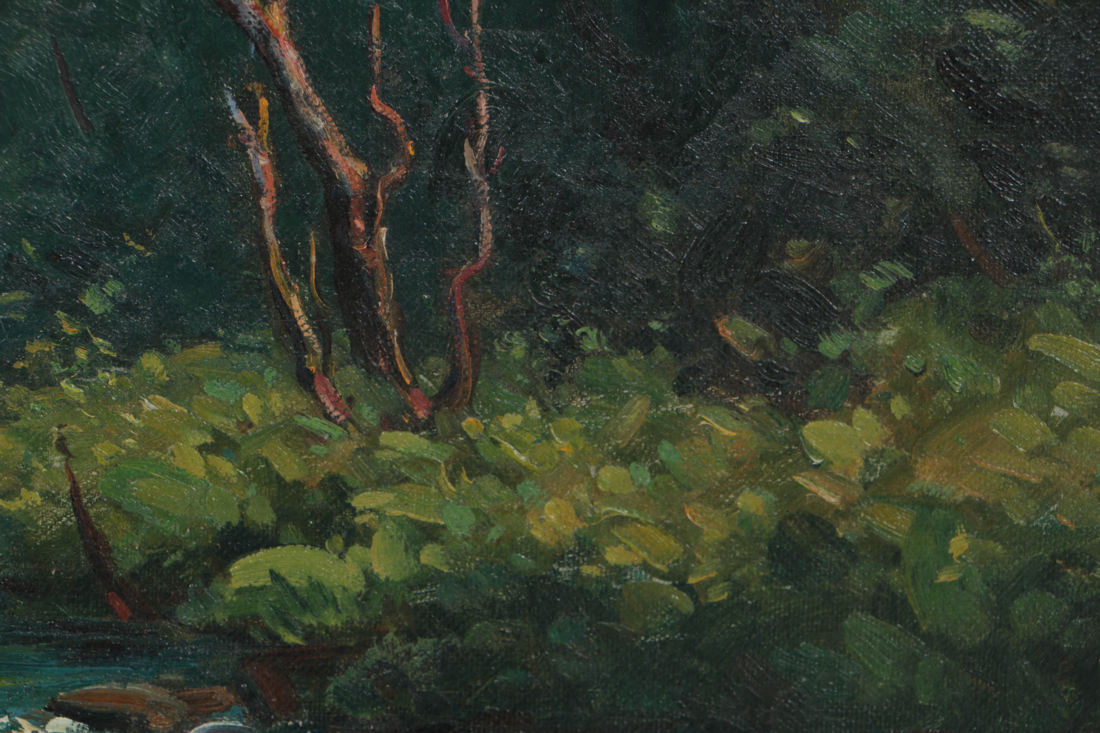 Varaldo Cariani Oil on Canvas Creek Landscape