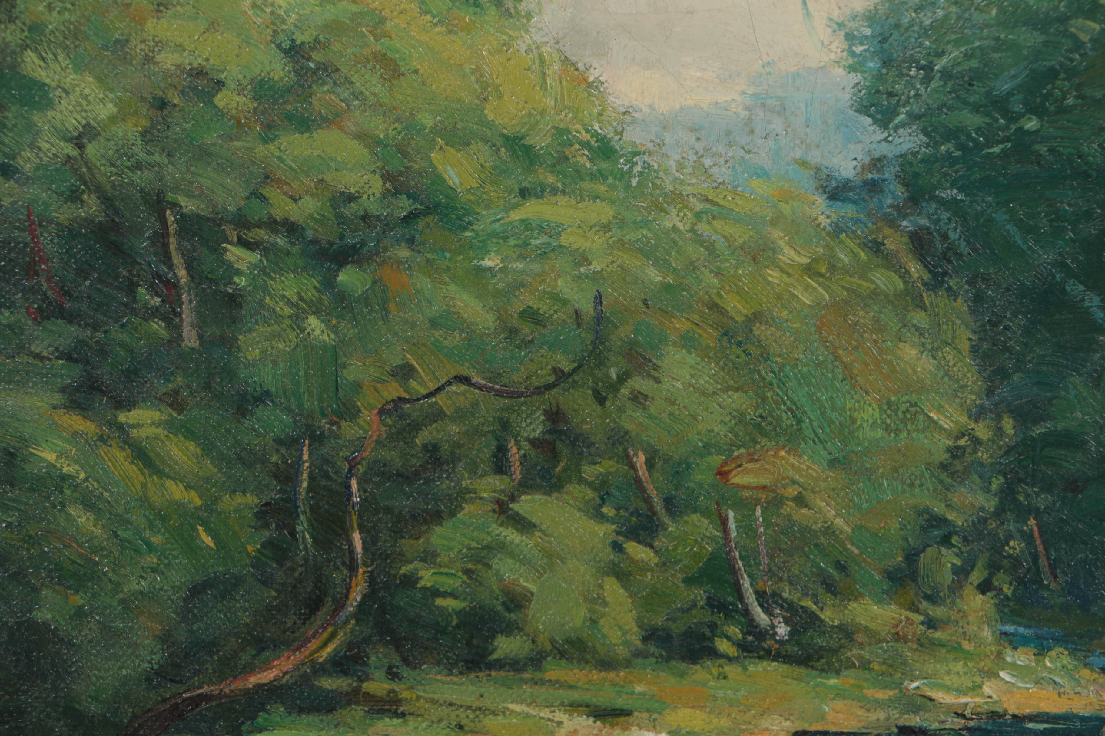 Varaldo Cariani Oil on Canvas Creek Landscape