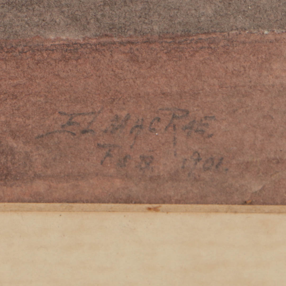 Elmer Livingston MacRae 1906 Watercolor on Paper of a Girl Reading