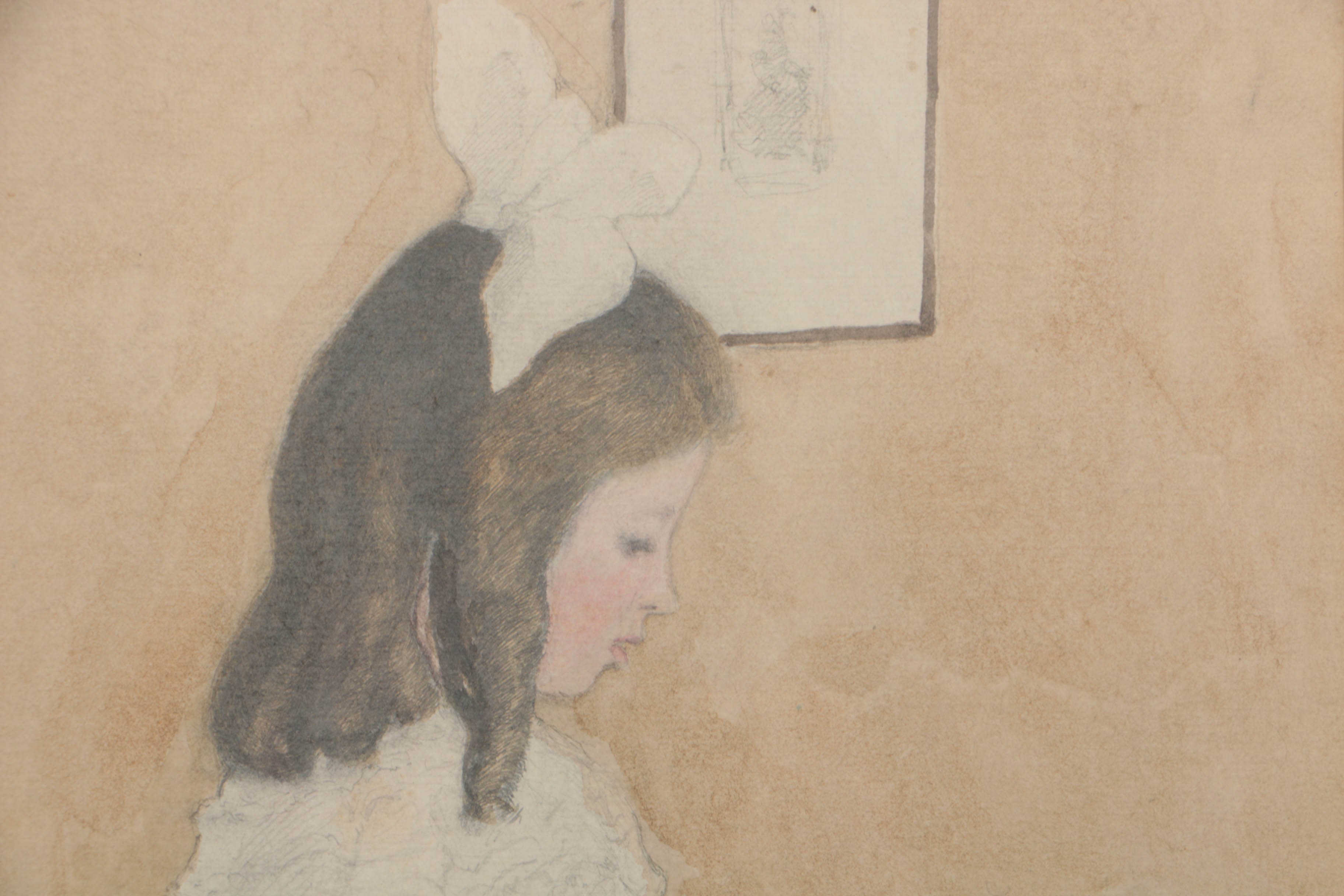 Elmer Livingston MacRae 1906 Watercolor on Paper of a Girl Reading