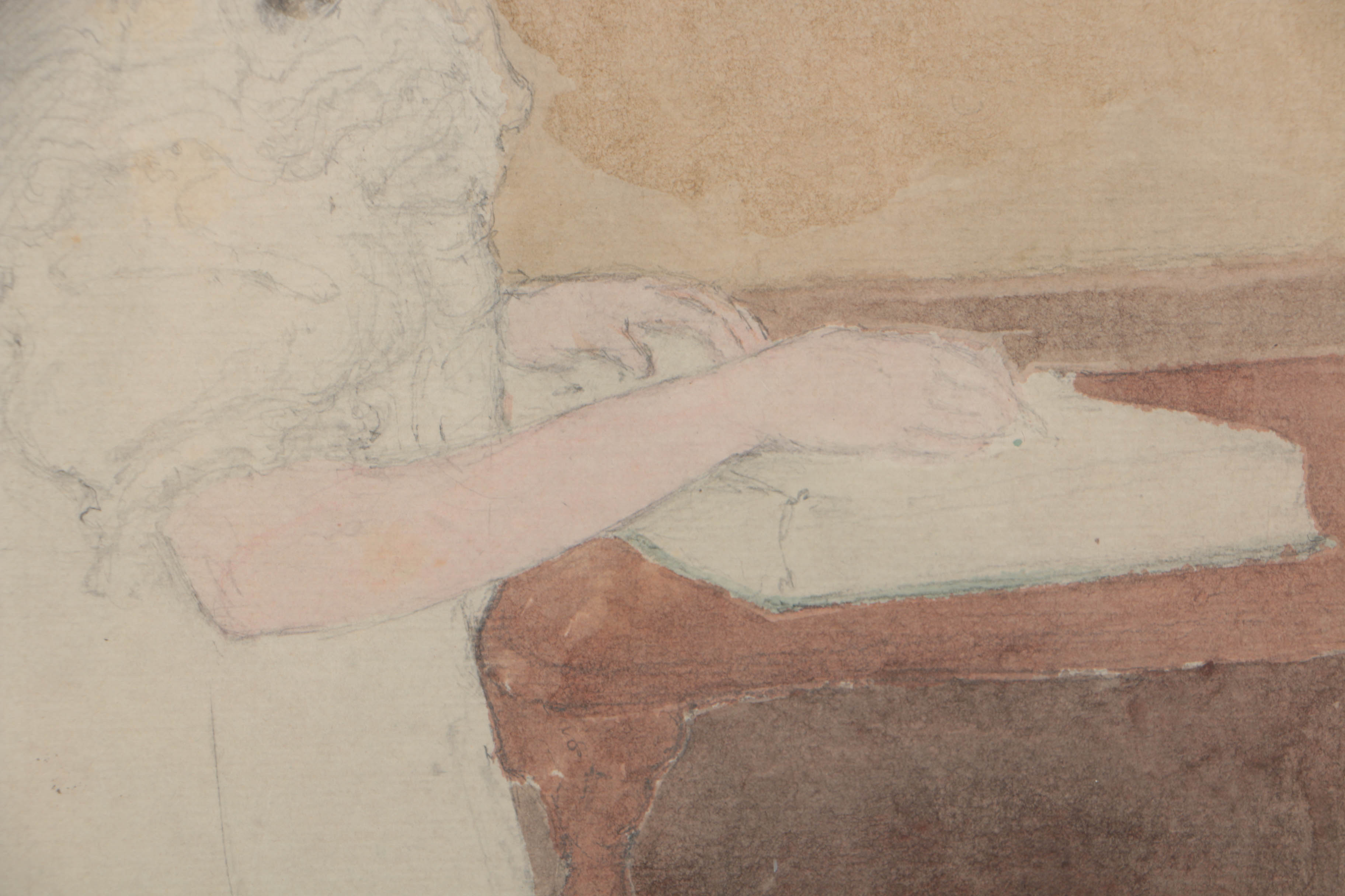 Elmer Livingston MacRae 1906 Watercolor on Paper of a Girl Reading