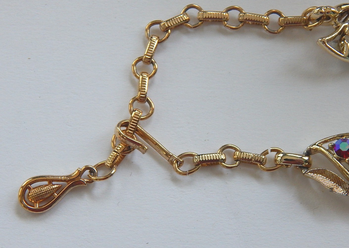 Vintage Coro Red Aurora Borealis Necklace and Earrings and Dior Earrings