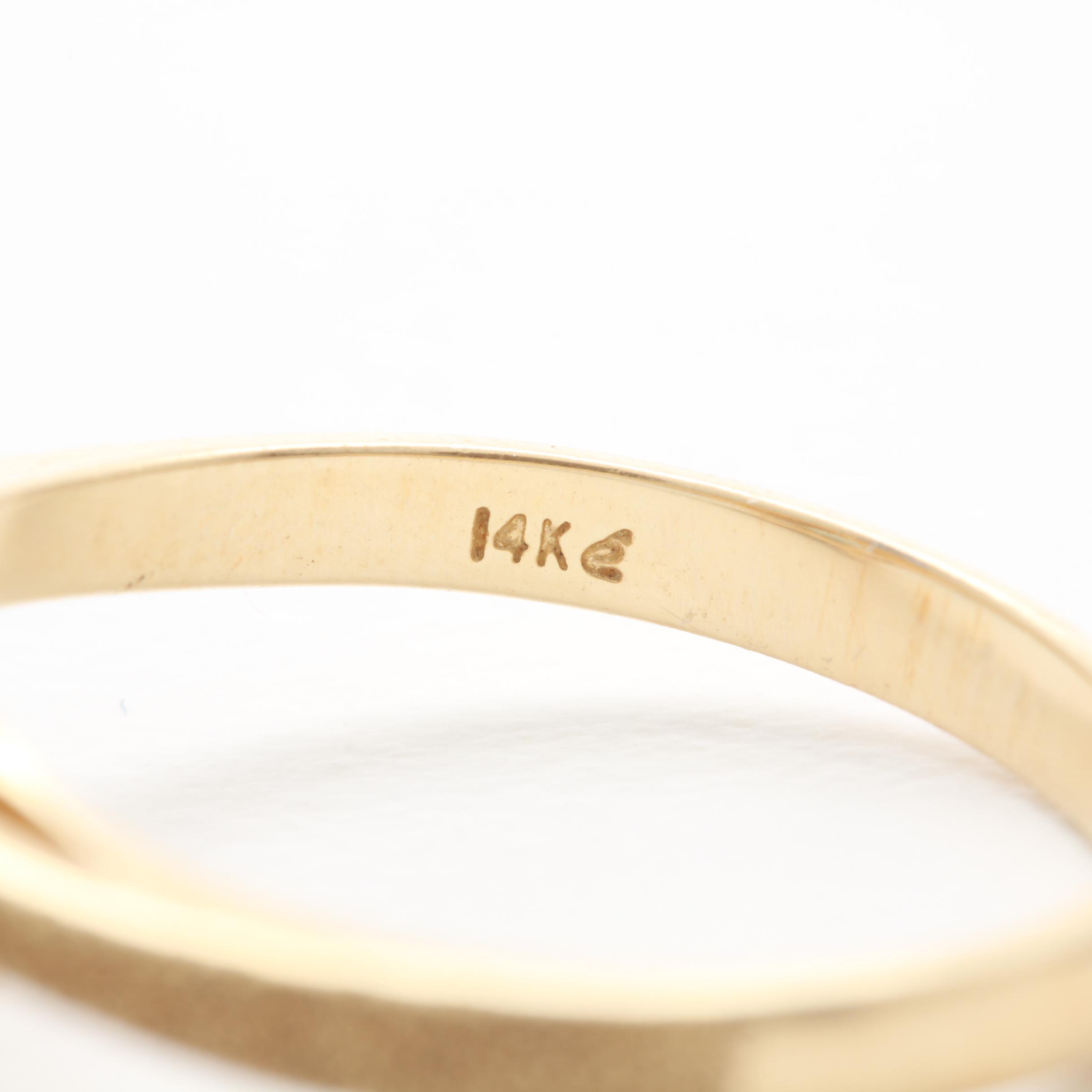 14K Yellow Gold Blue Topaz and Diamond Ring