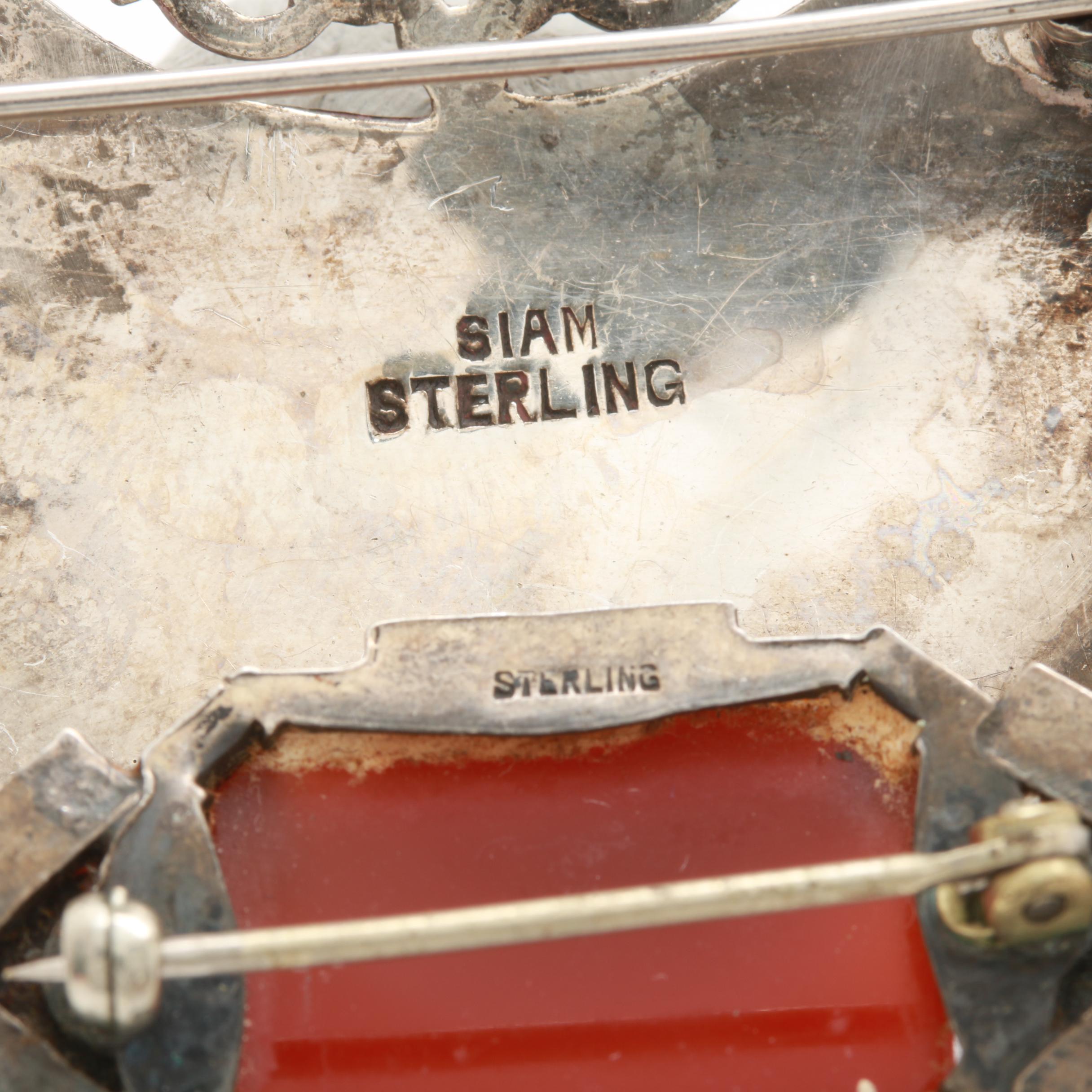 Sterling Silver Gemstone Jewelry Including Niello Enamel