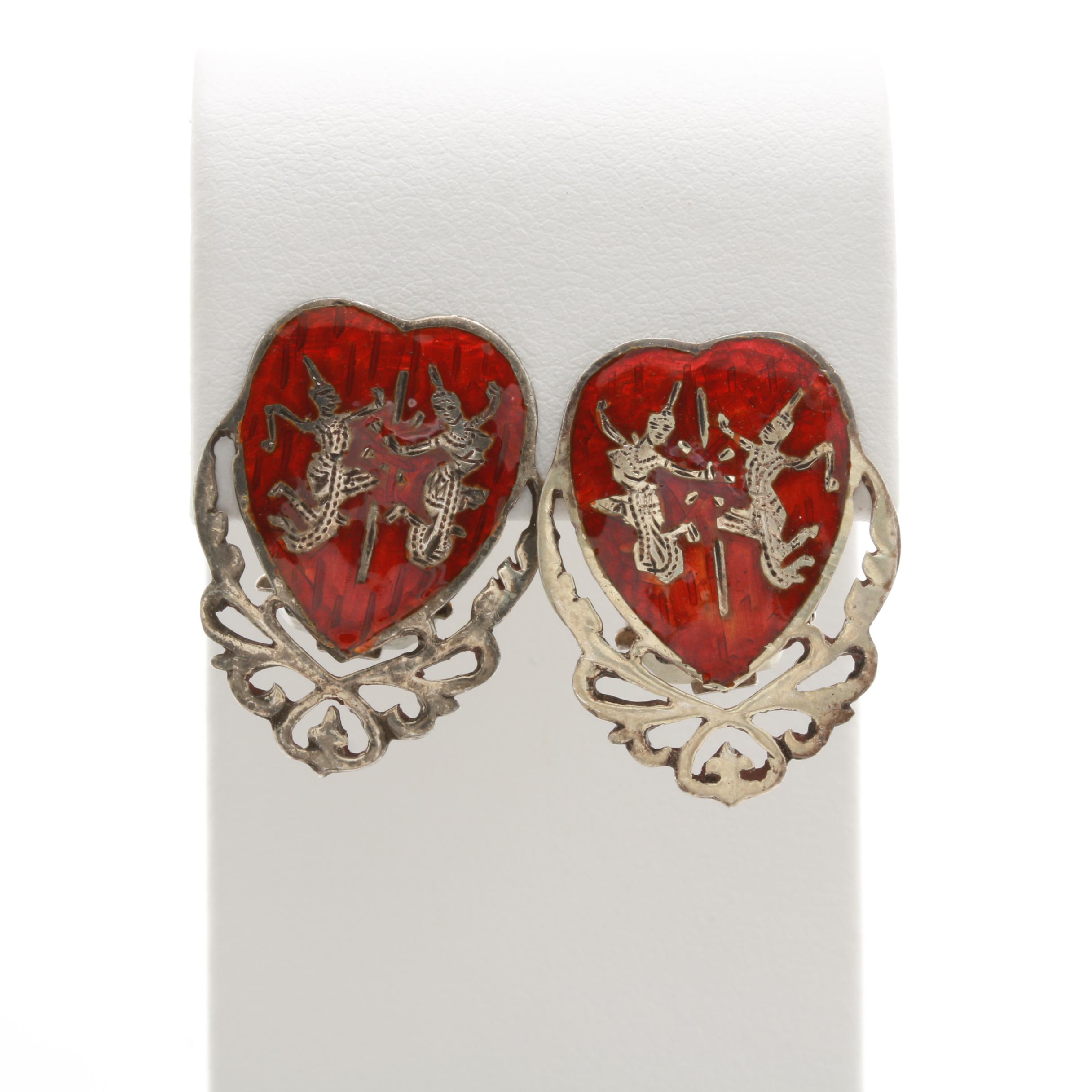 Sterling Silver Gemstone Jewelry Including Niello Enamel