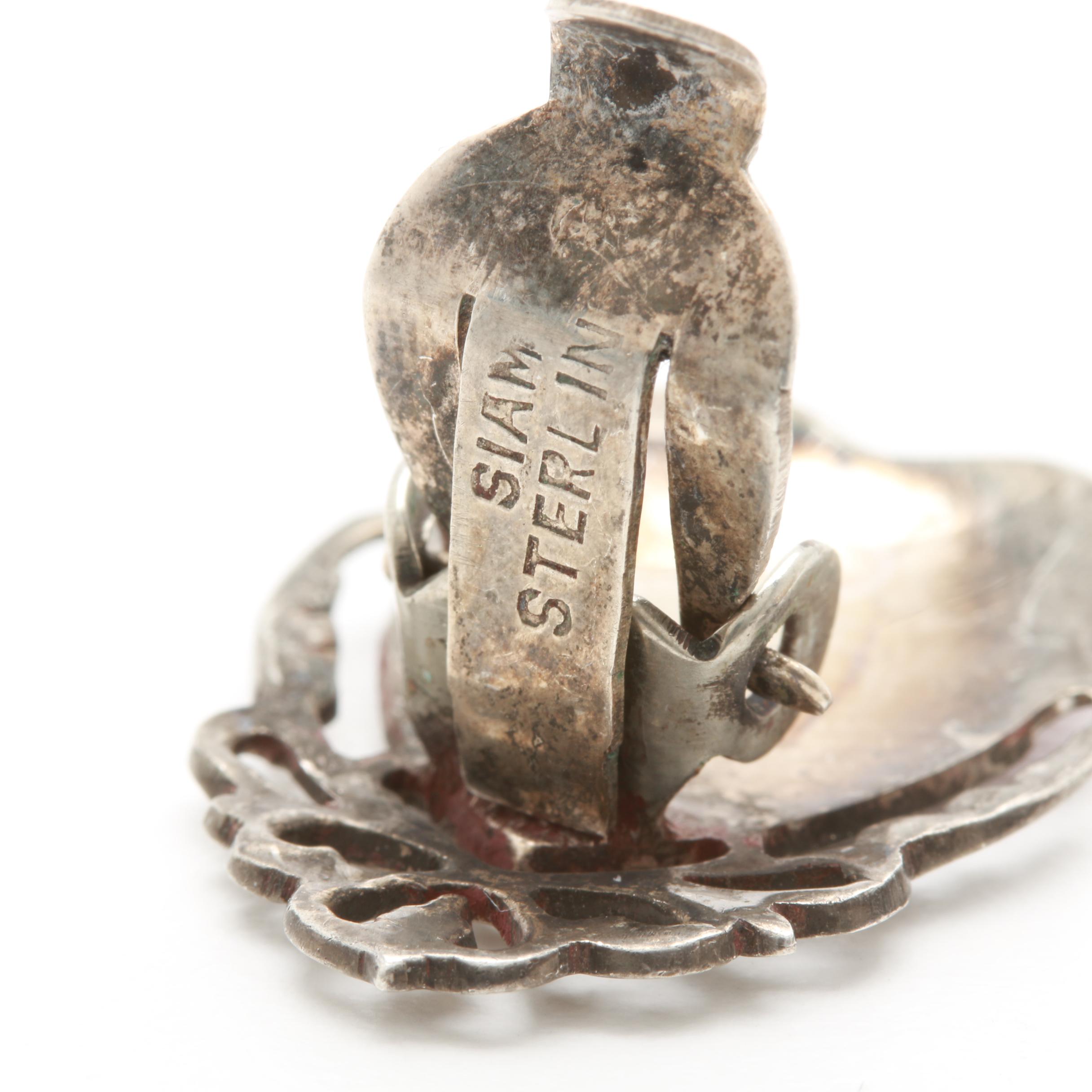 Sterling Silver Gemstone Jewelry Including Niello Enamel