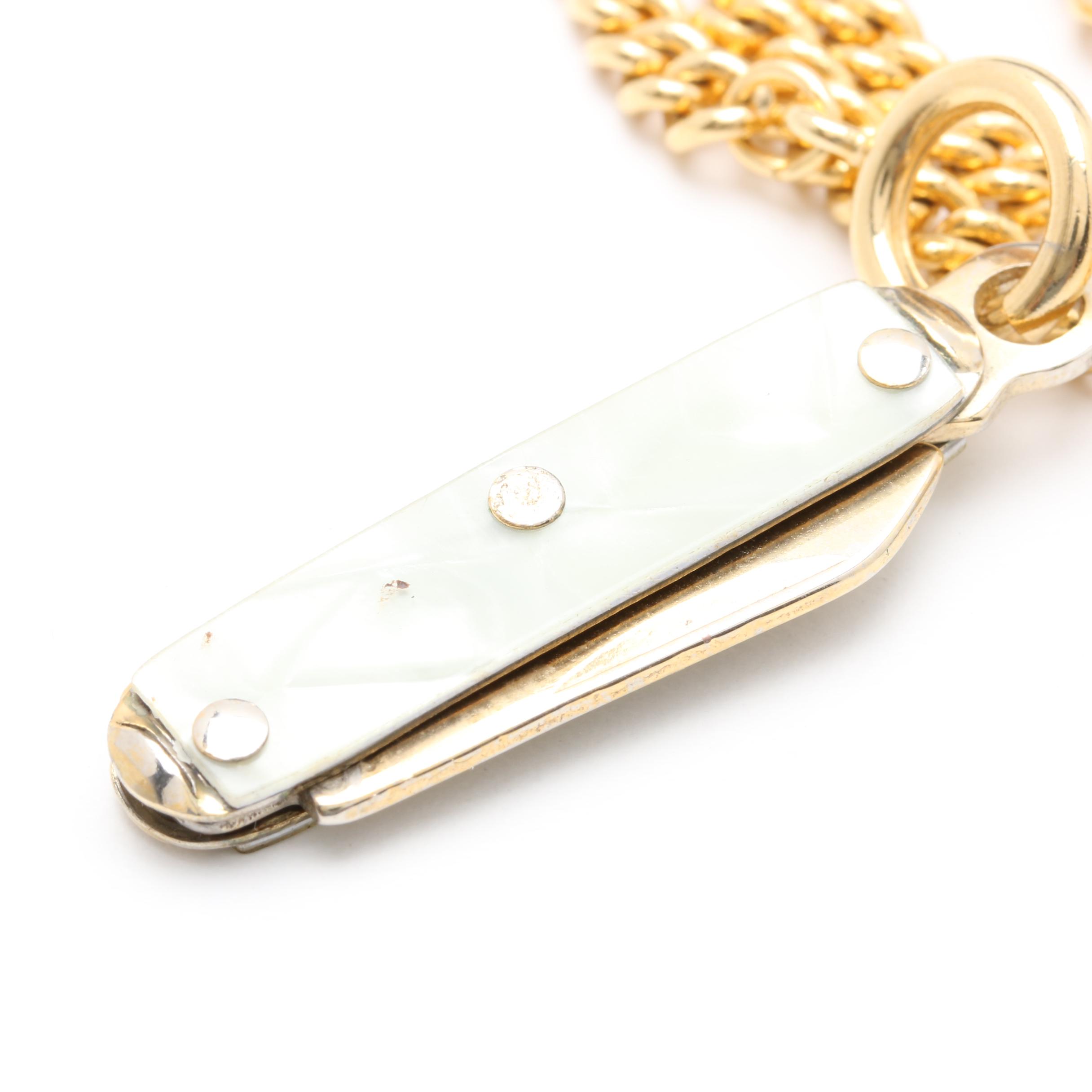 Vintage Elgin Pocket Watch and Imitation Mother of Pearl Pocket Knife