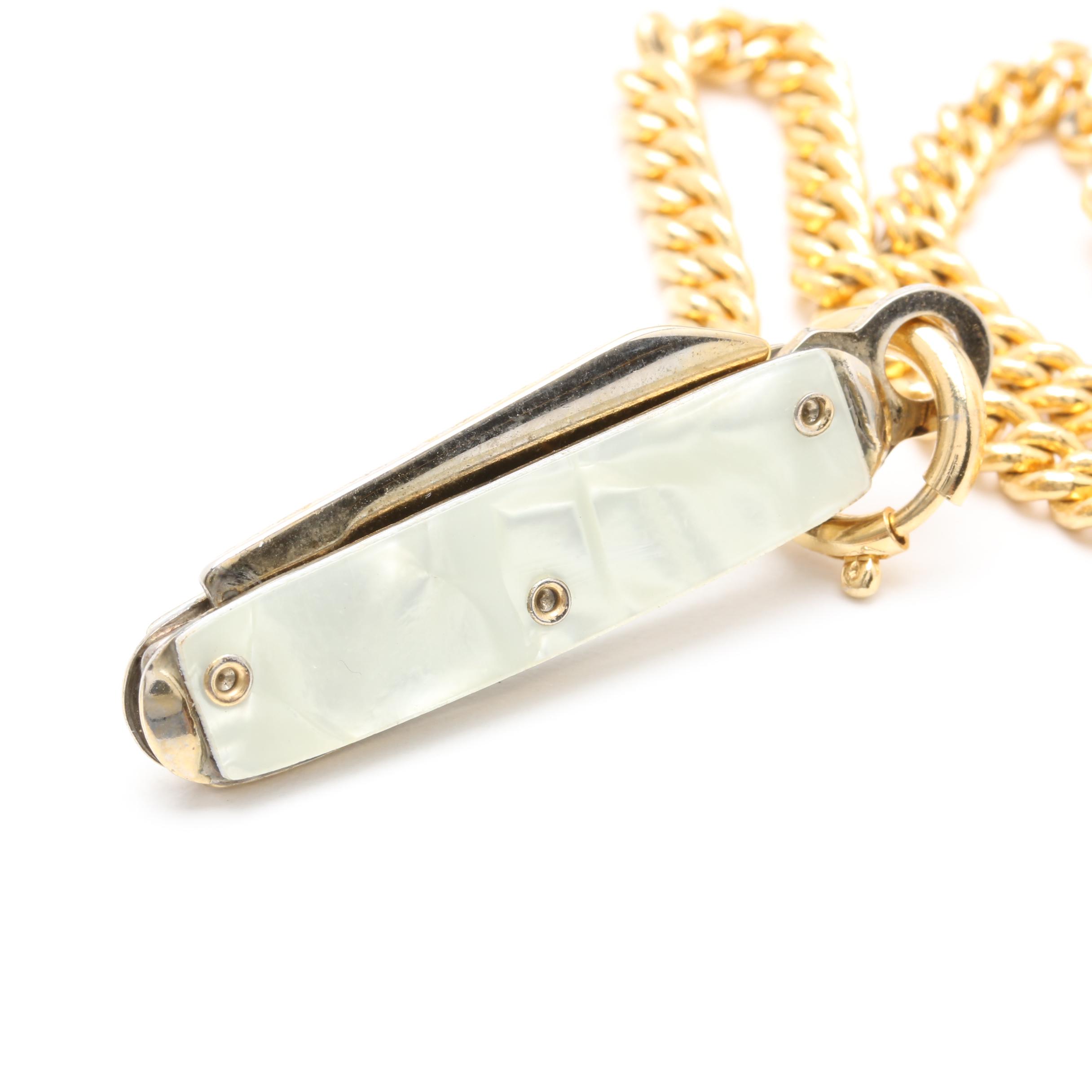 Vintage Elgin Pocket Watch and Imitation Mother of Pearl Pocket Knife