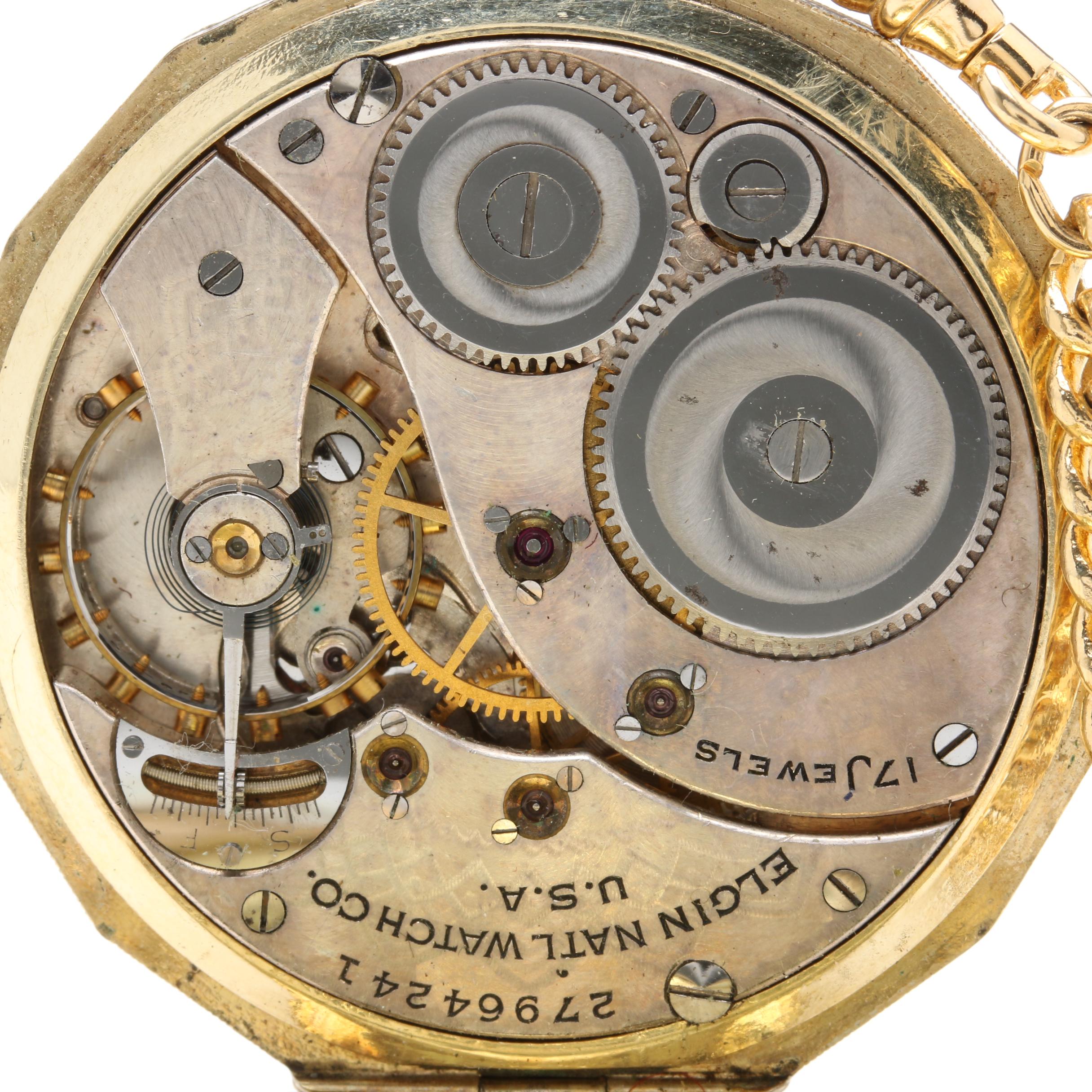 Vintage Elgin Pocket Watch and Imitation Mother of Pearl Pocket Knife