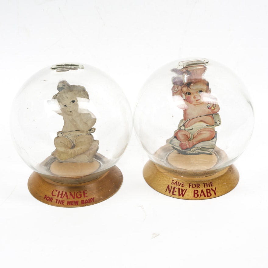 Vintage New Baby Glass Bubble Banks