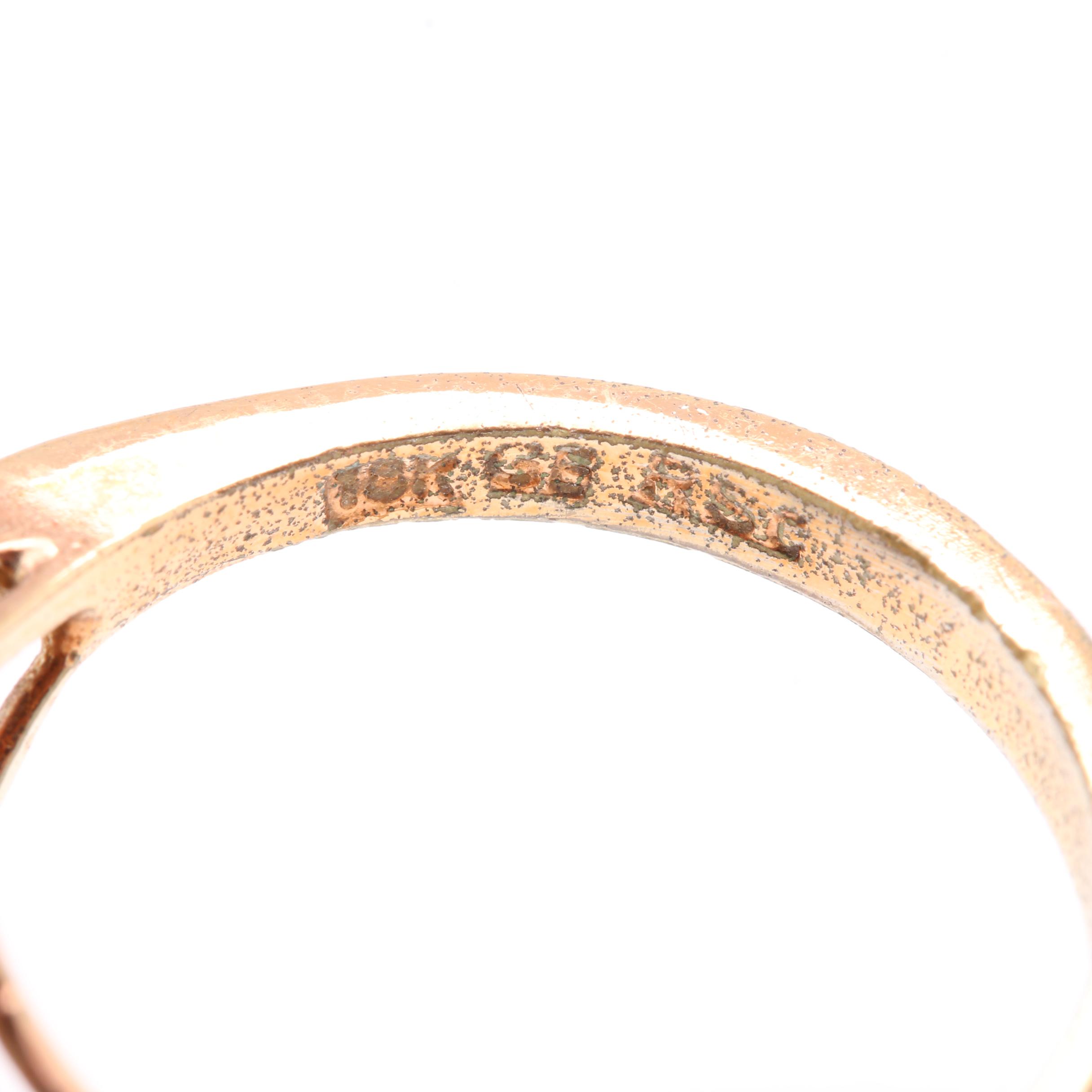 Gold Tone Gemstone Rings Including Opal