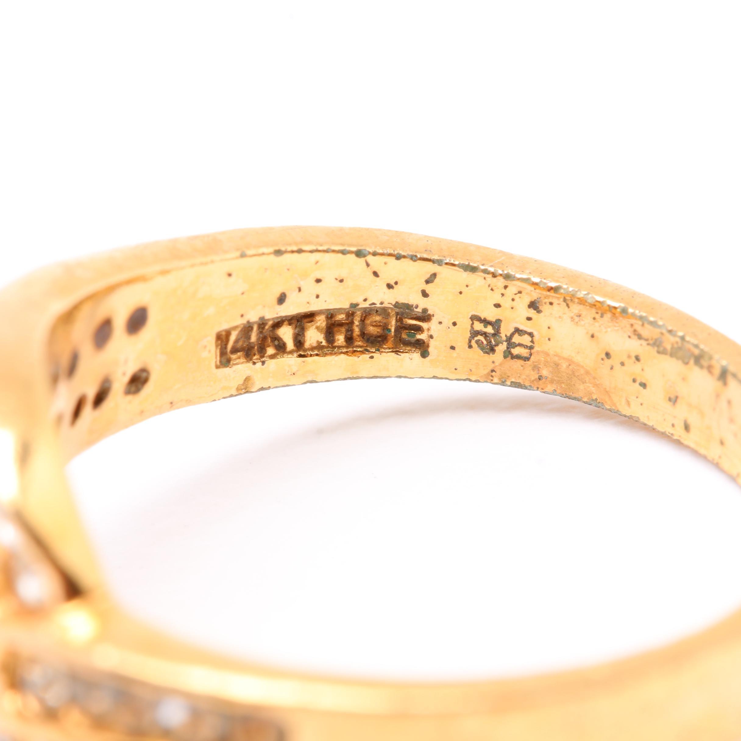 Gold Tone Gemstone Rings Including Opal