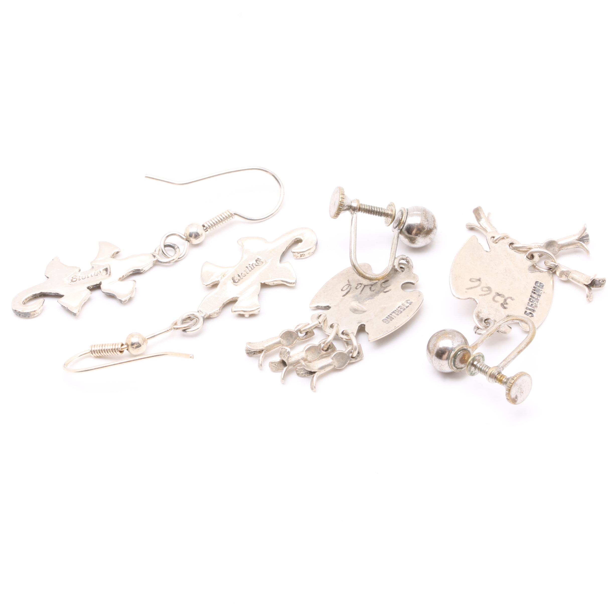 Southwest Style Sterling Silver Jewelry Selection Including Agate