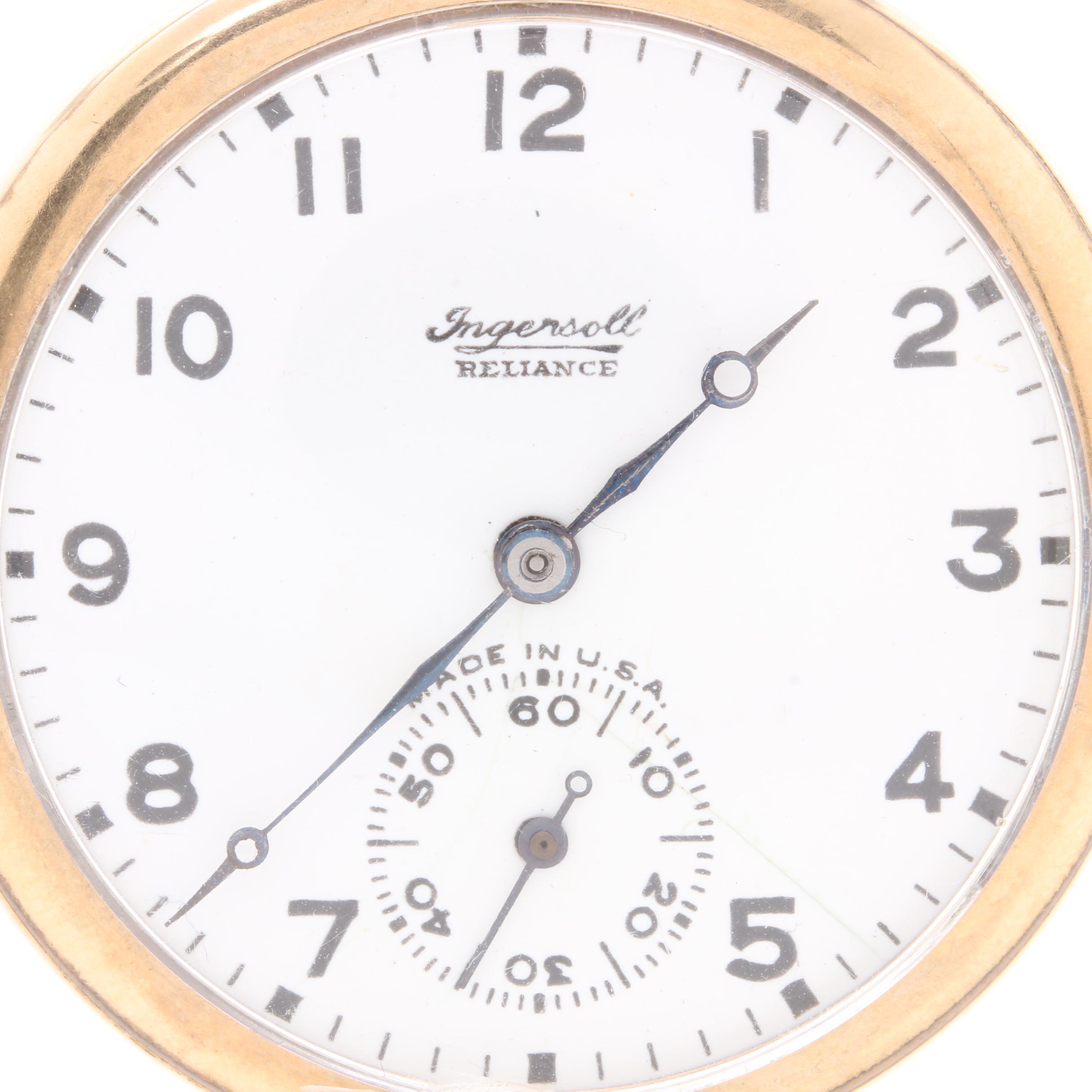 Ingersoll Reliance Open Face Pocket Watch