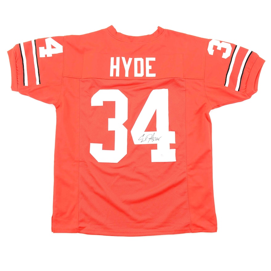 Carlos Hyde Signed Red Ohio State Jersey  COA