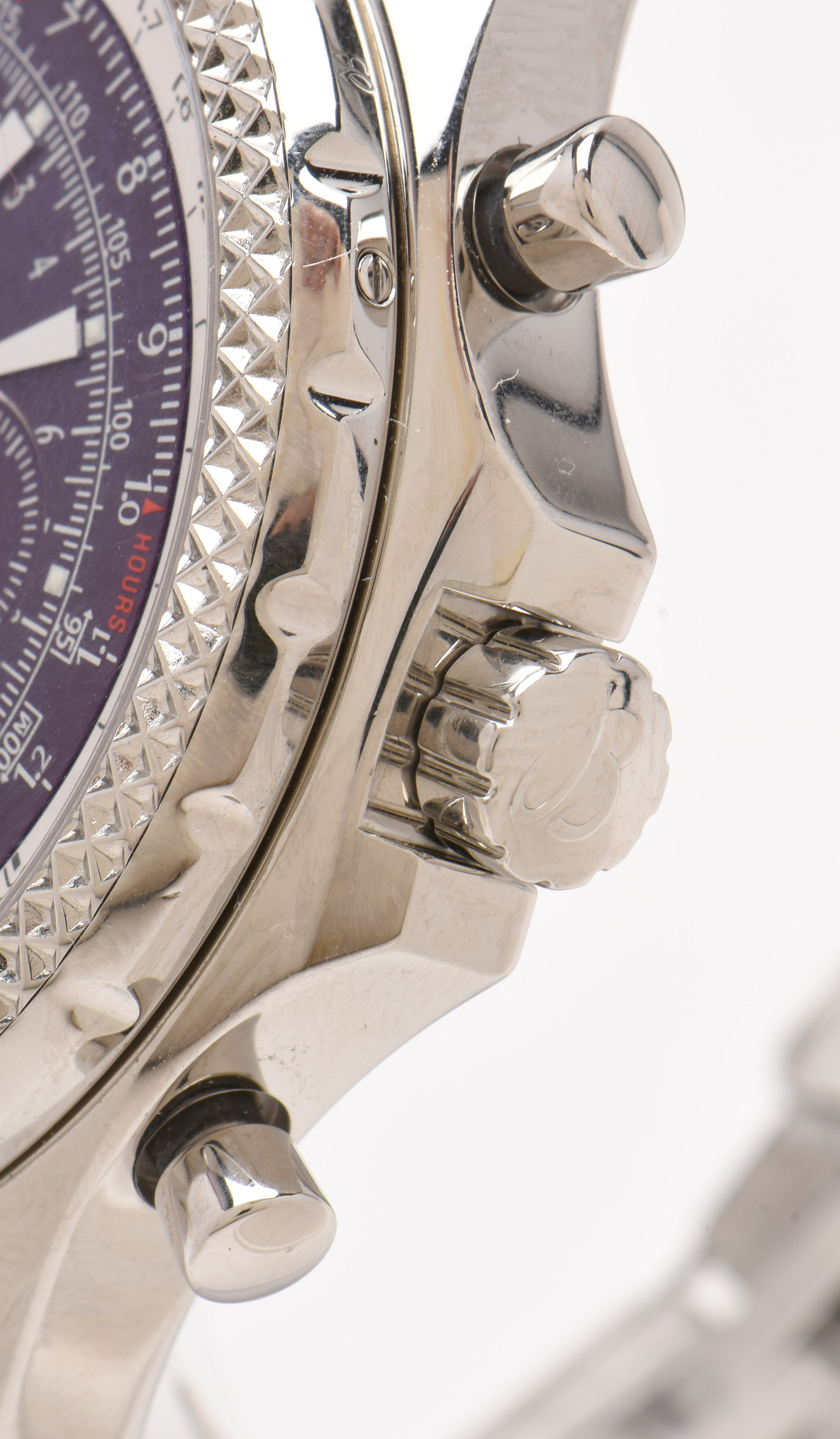 Breitling for Bentley Motors Automatic Chronograph Purple Dial Steel Watch