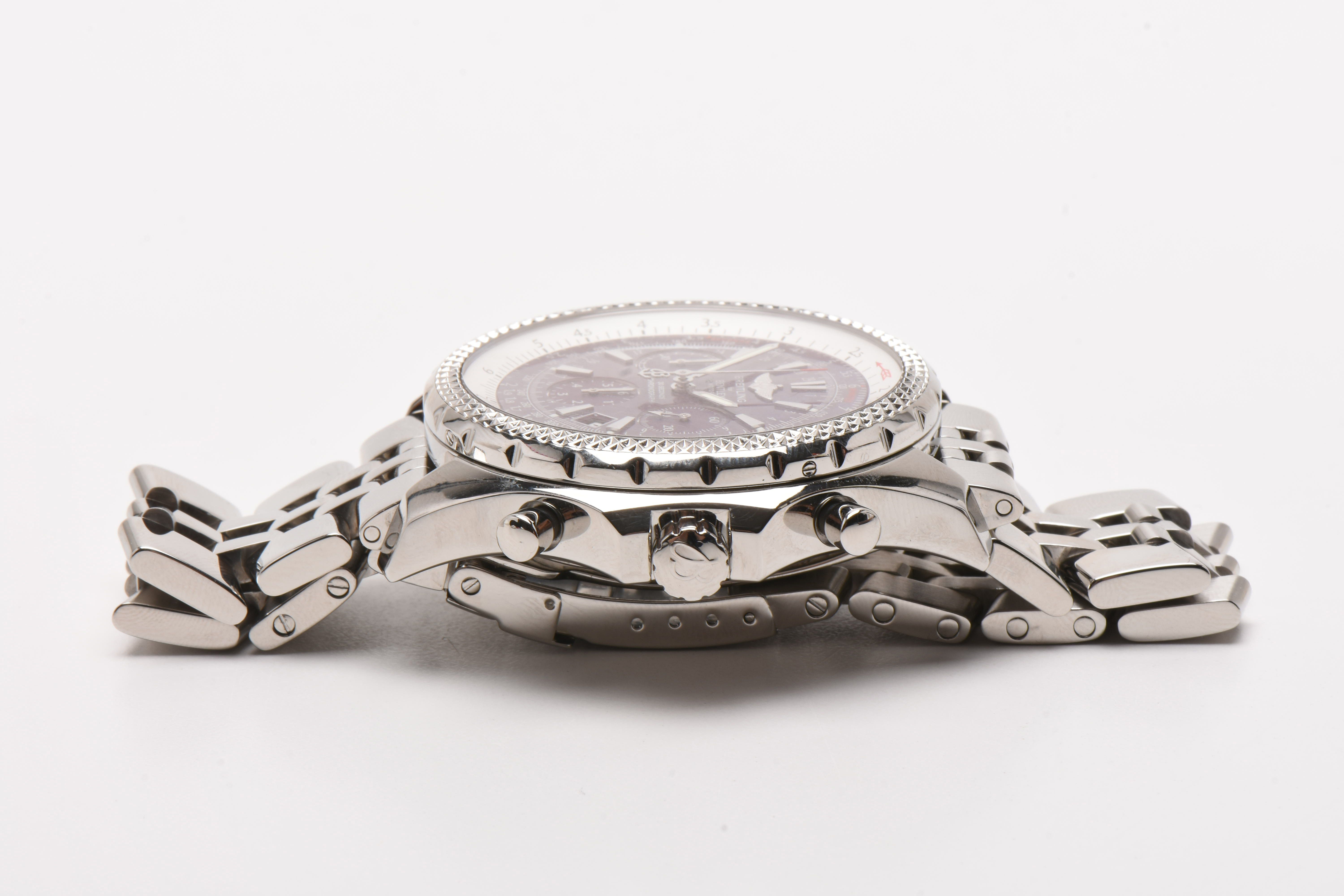 Breitling for Bentley Motors Automatic Chronograph Purple Dial Steel Watch