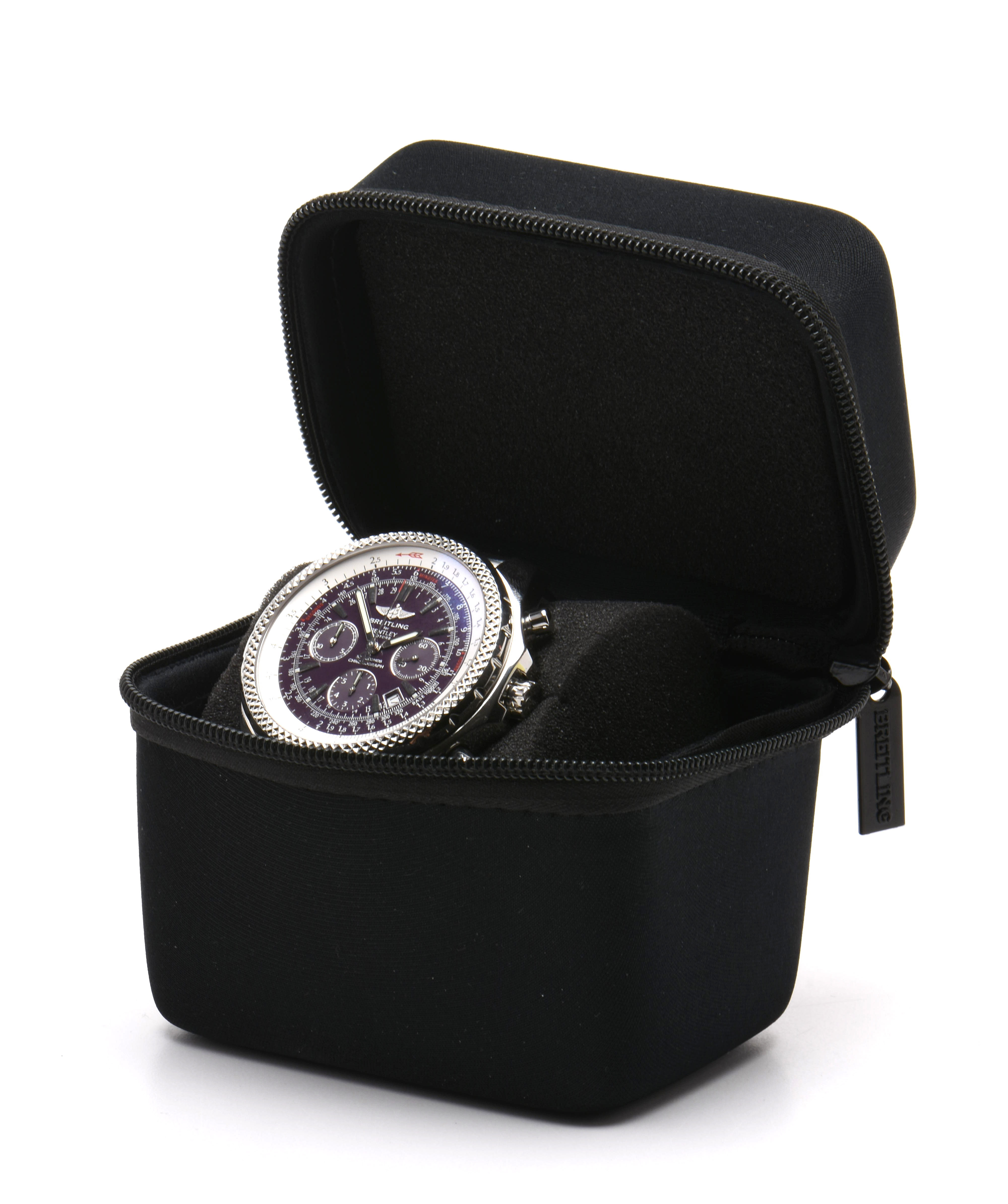 Breitling for Bentley Motors Automatic Chronograph Purple Dial Steel Watch