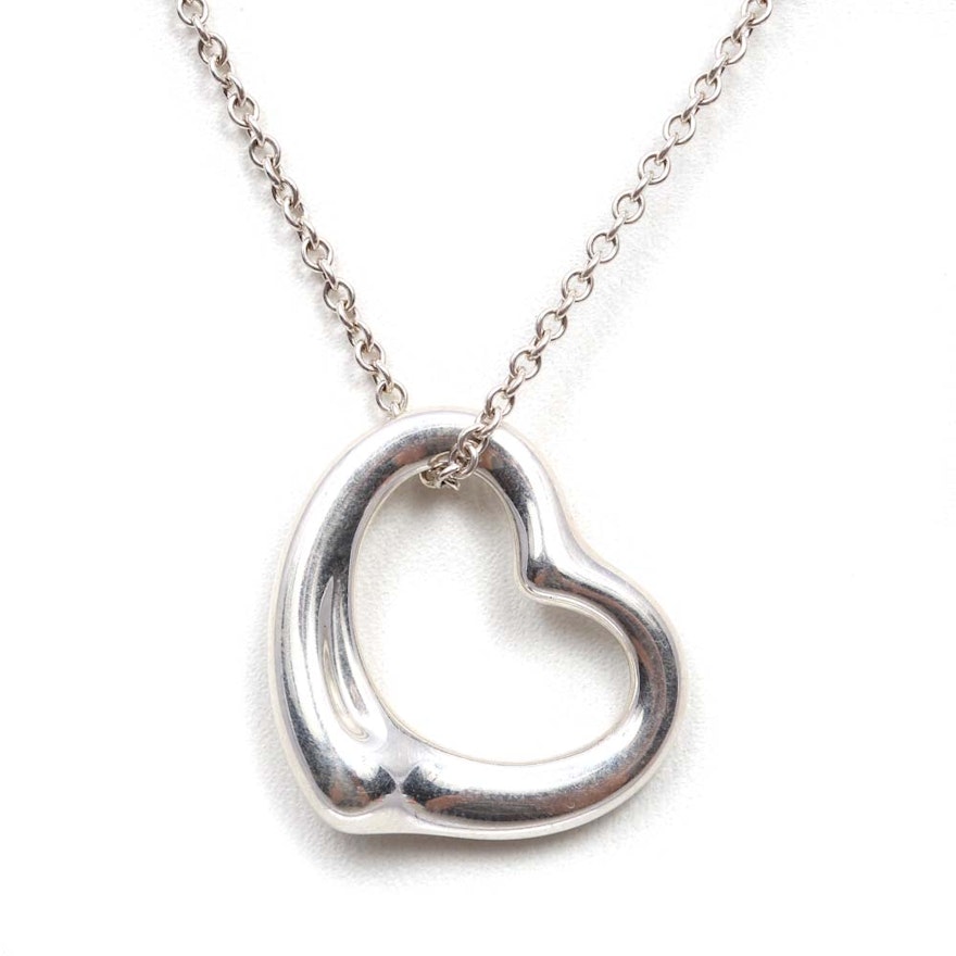 Elsa Peretti for Tiffany & Co. Sterling Silver Open Heart Pendant Necklace