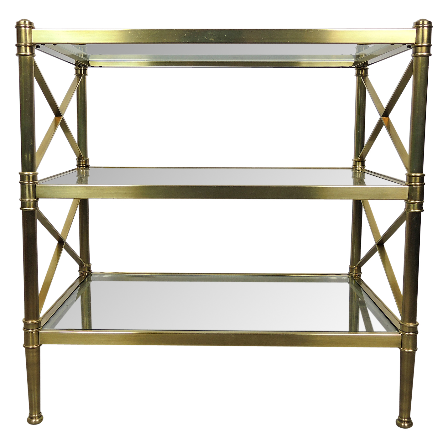 Ethan Allen Brass and Glass Server Table