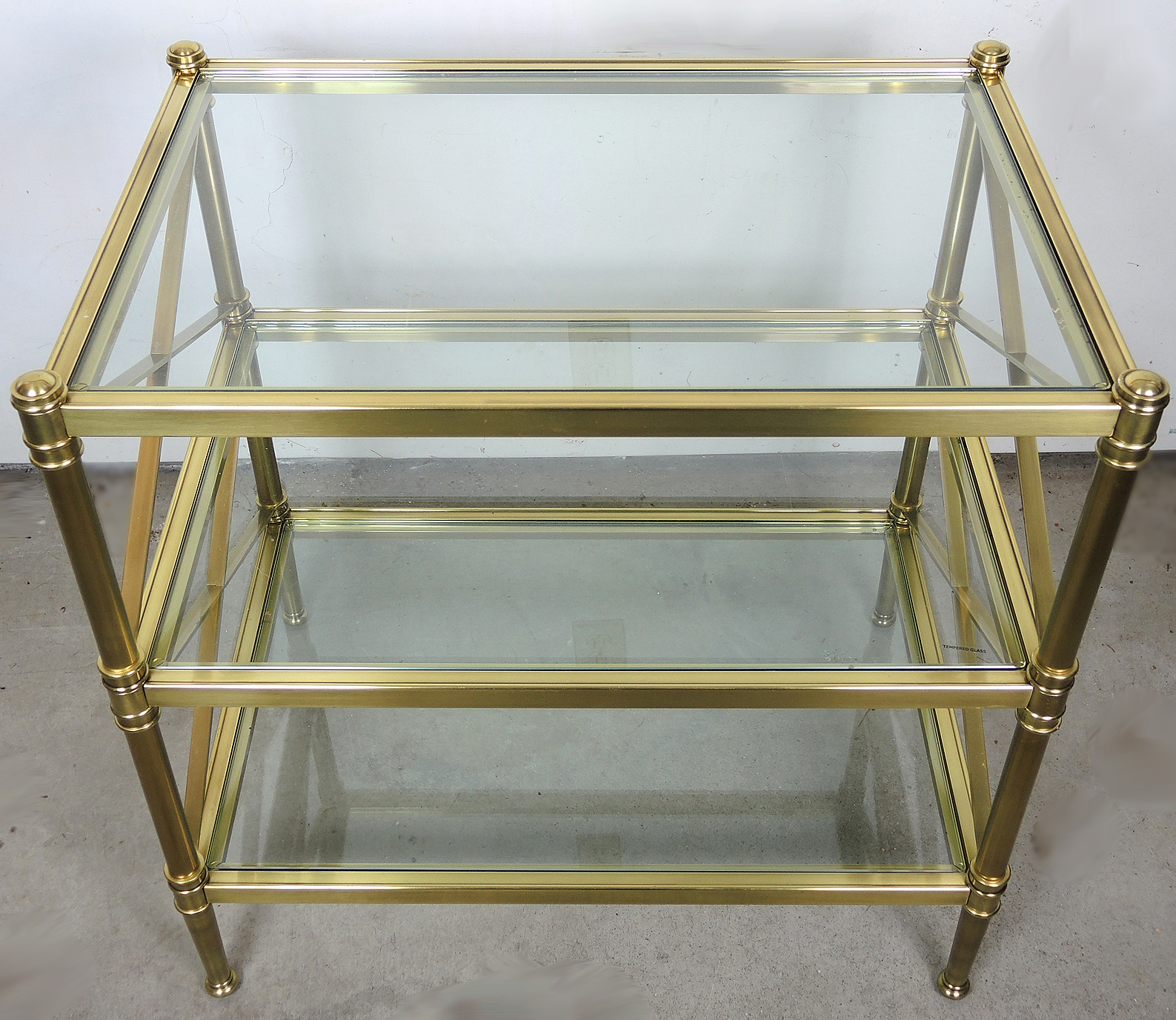 Ethan Allen Brass and Glass Server Table