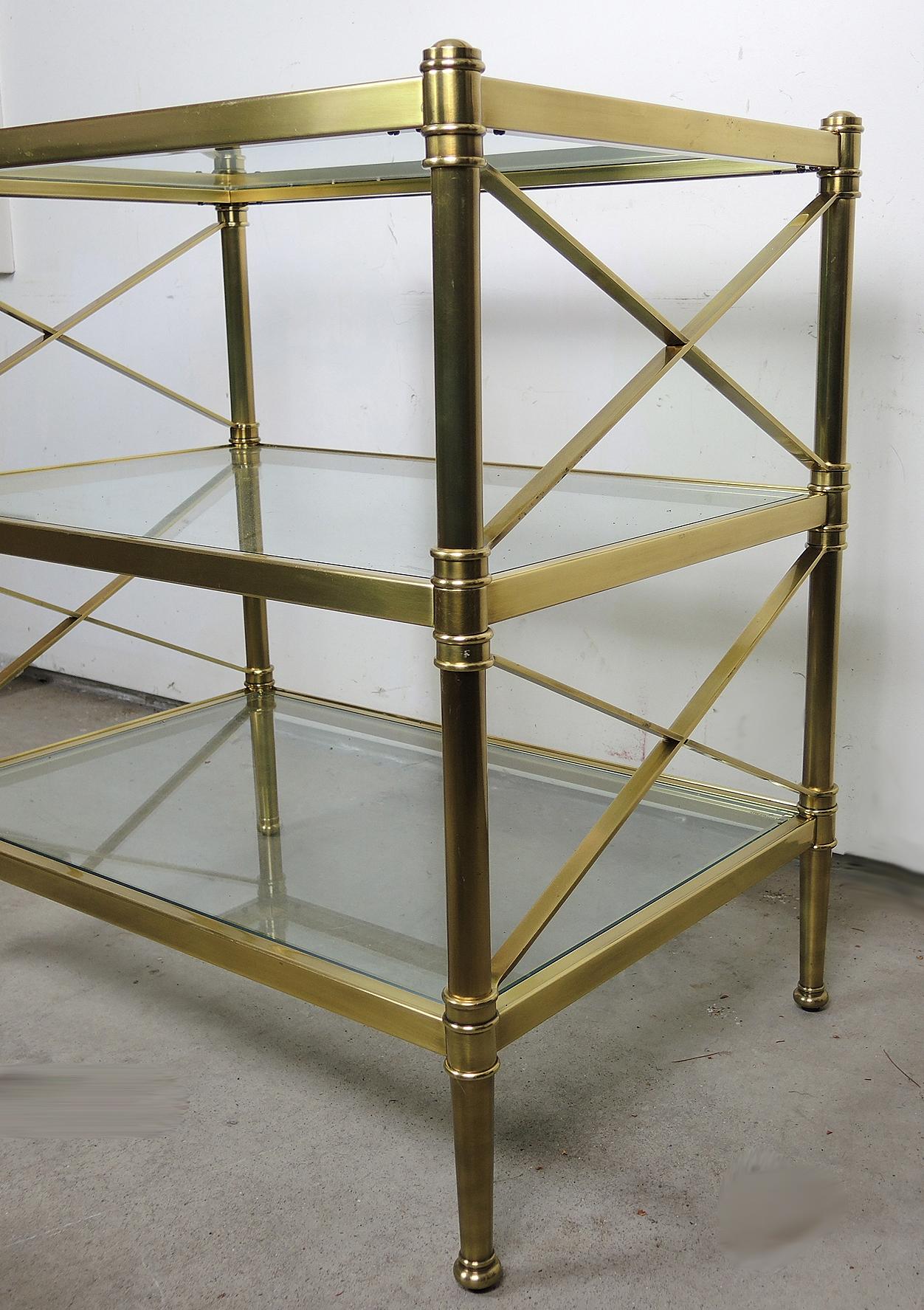 Ethan Allen Brass and Glass Server Table