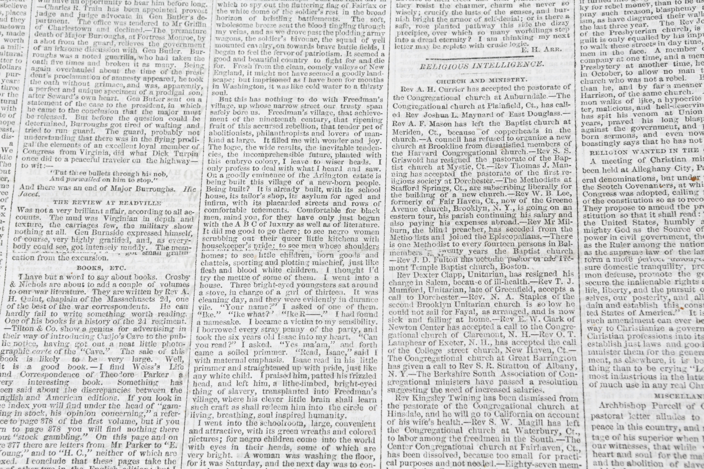 Bound Nineteenth Century "Springfield Republican" Newspaper Pages