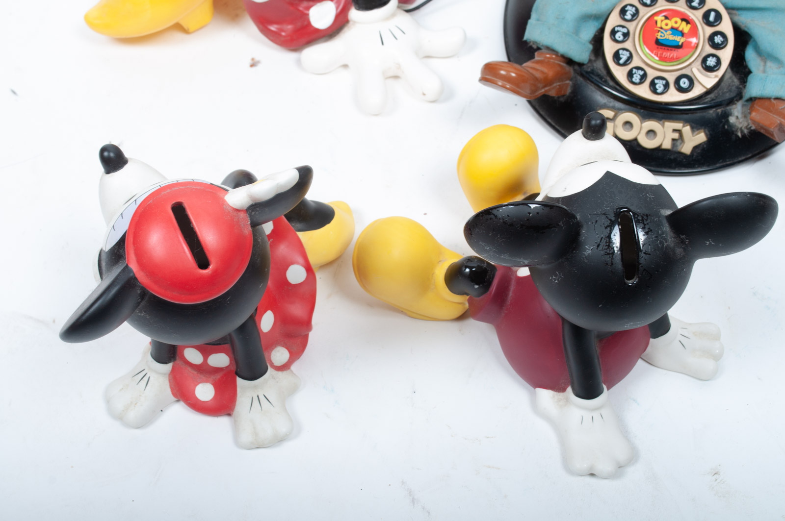 Set of Walt Disney Character Figurines and Telephone
