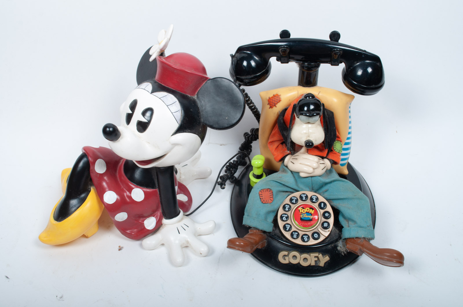 Set of Walt Disney Character Figurines and Telephone