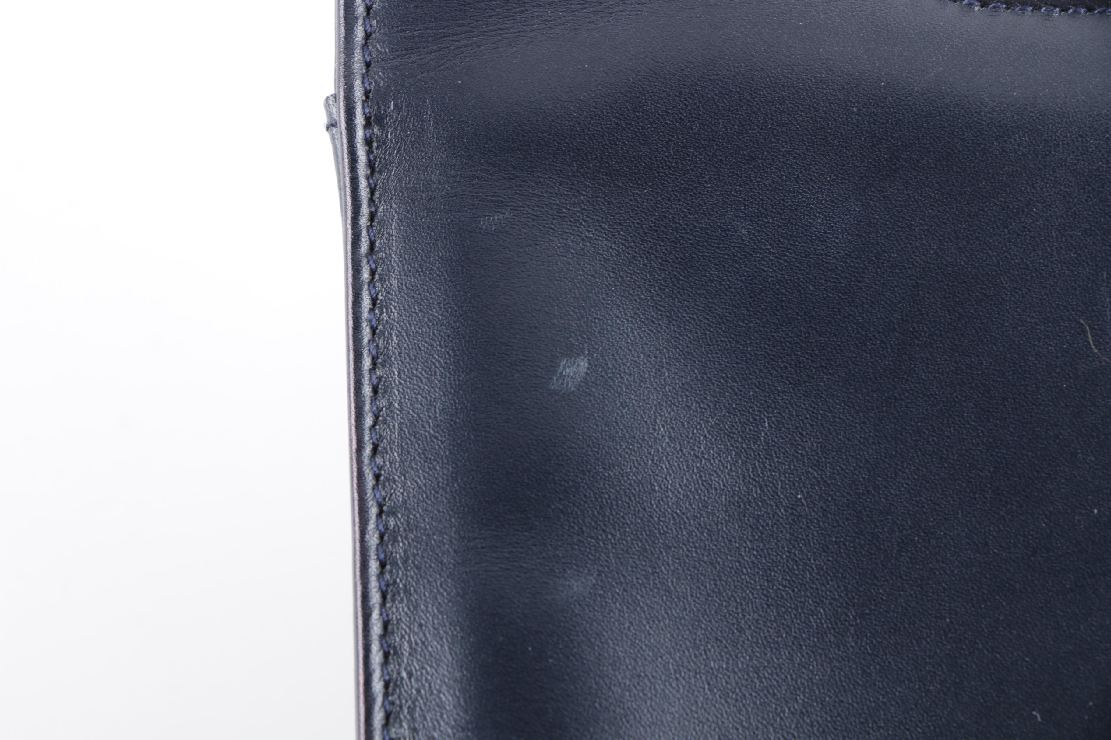 Vintage Giada Faggi Navy Blue Leather Handbag