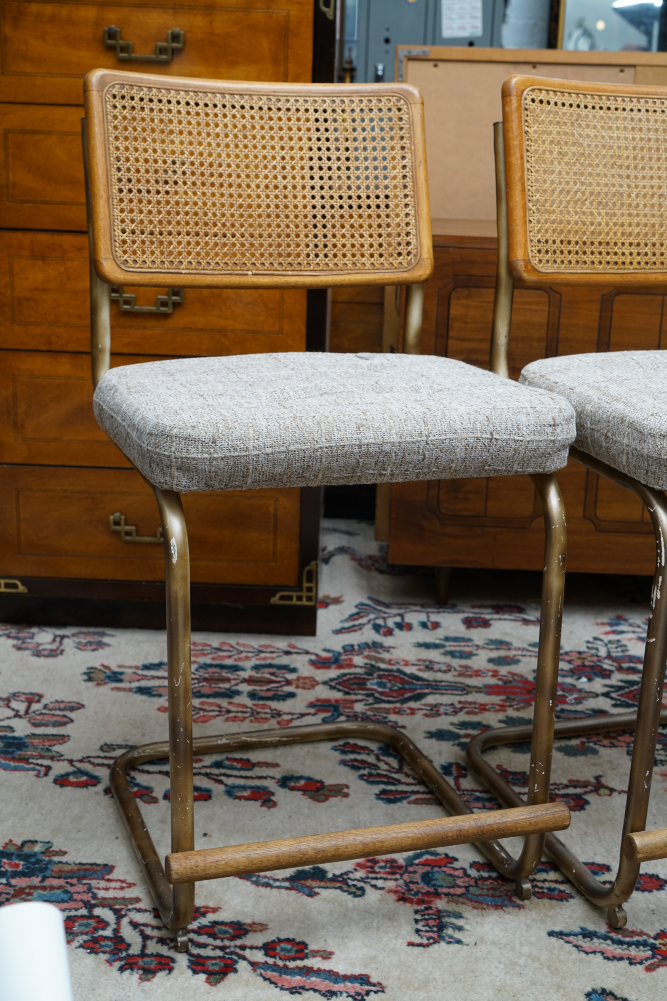 Upholstered Cantilever Counter-Height Seats