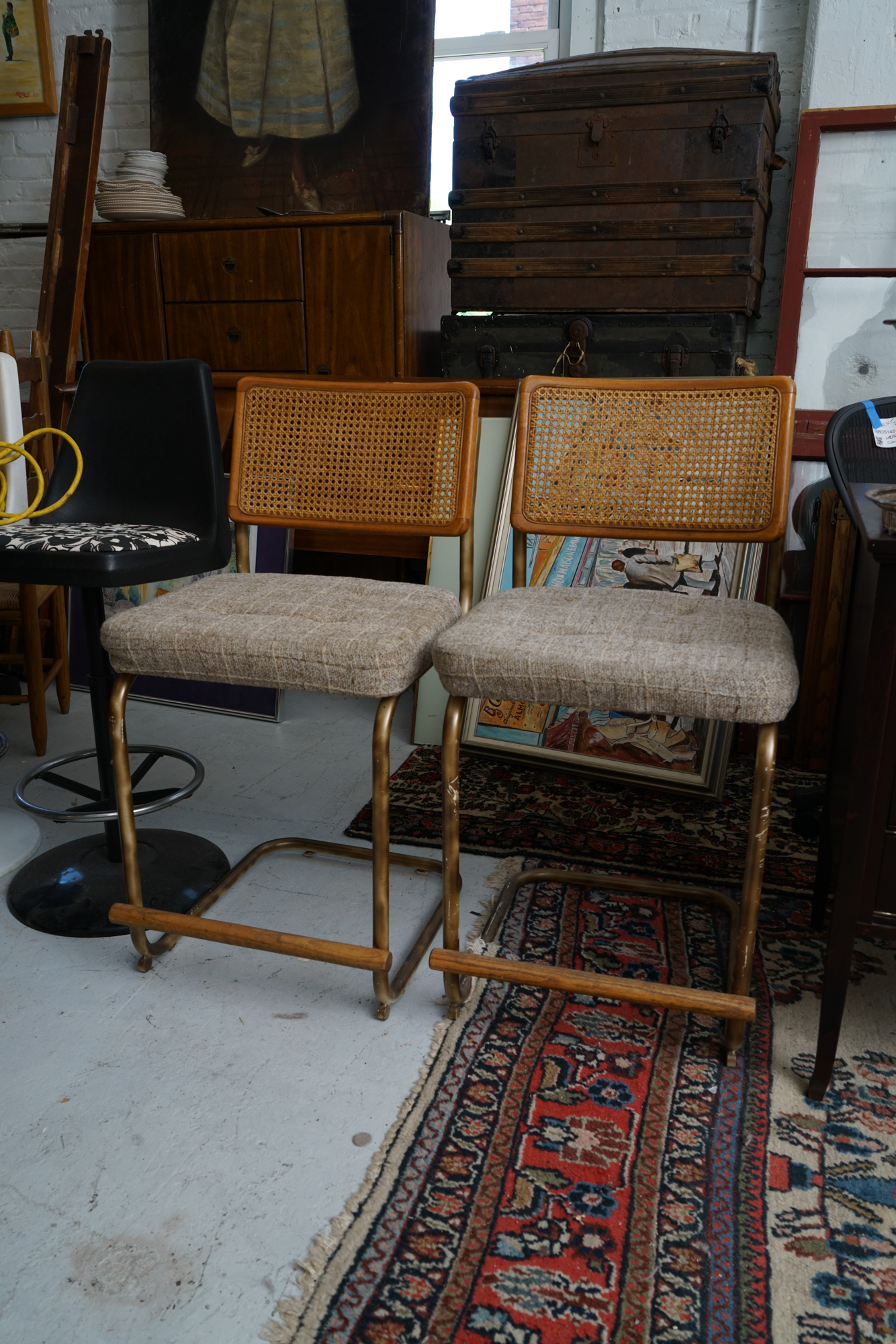 Upholstered Cantilever Counter-Height Seats