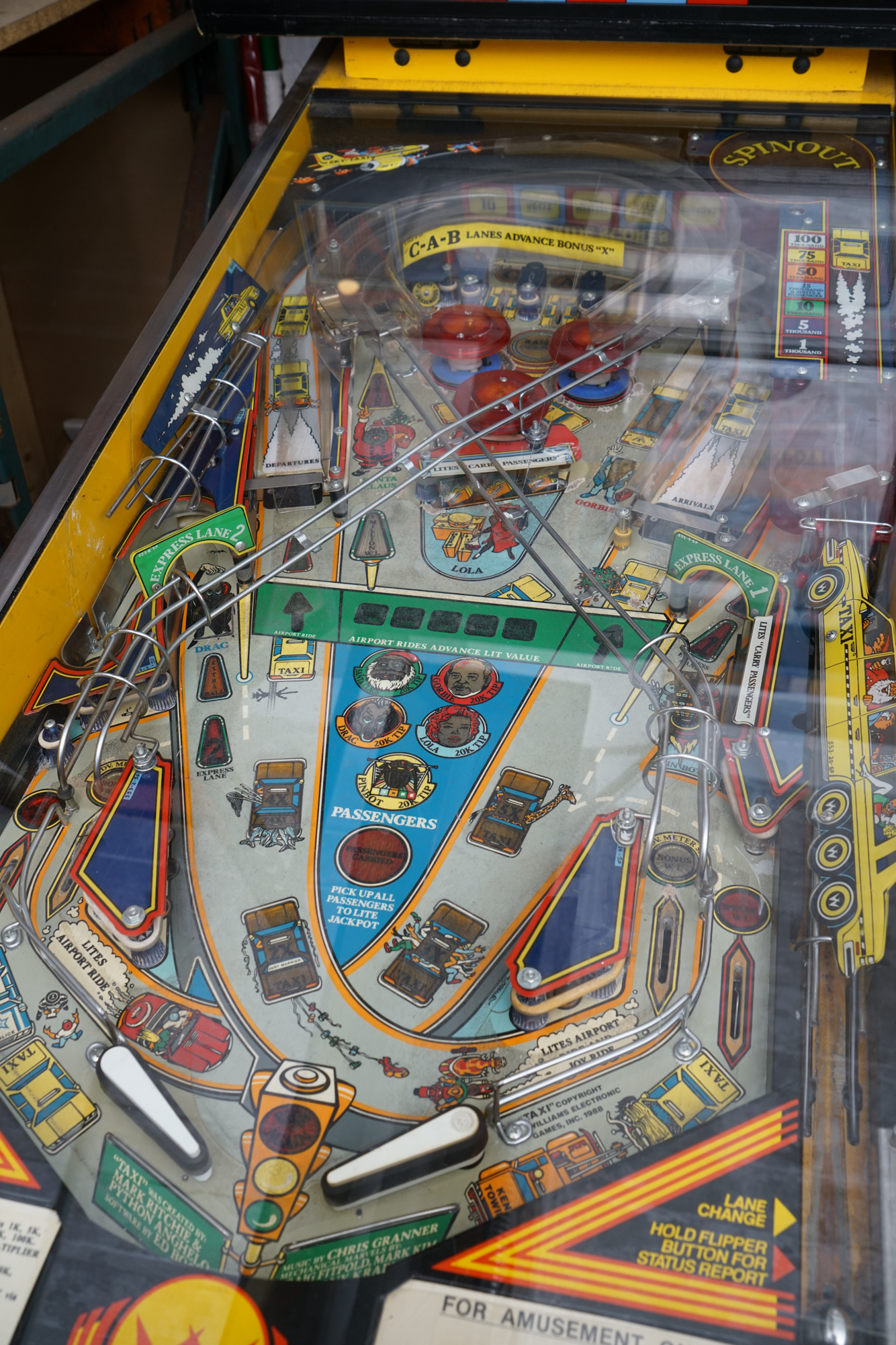 1988 Williams "Taxi" Pinball Machine