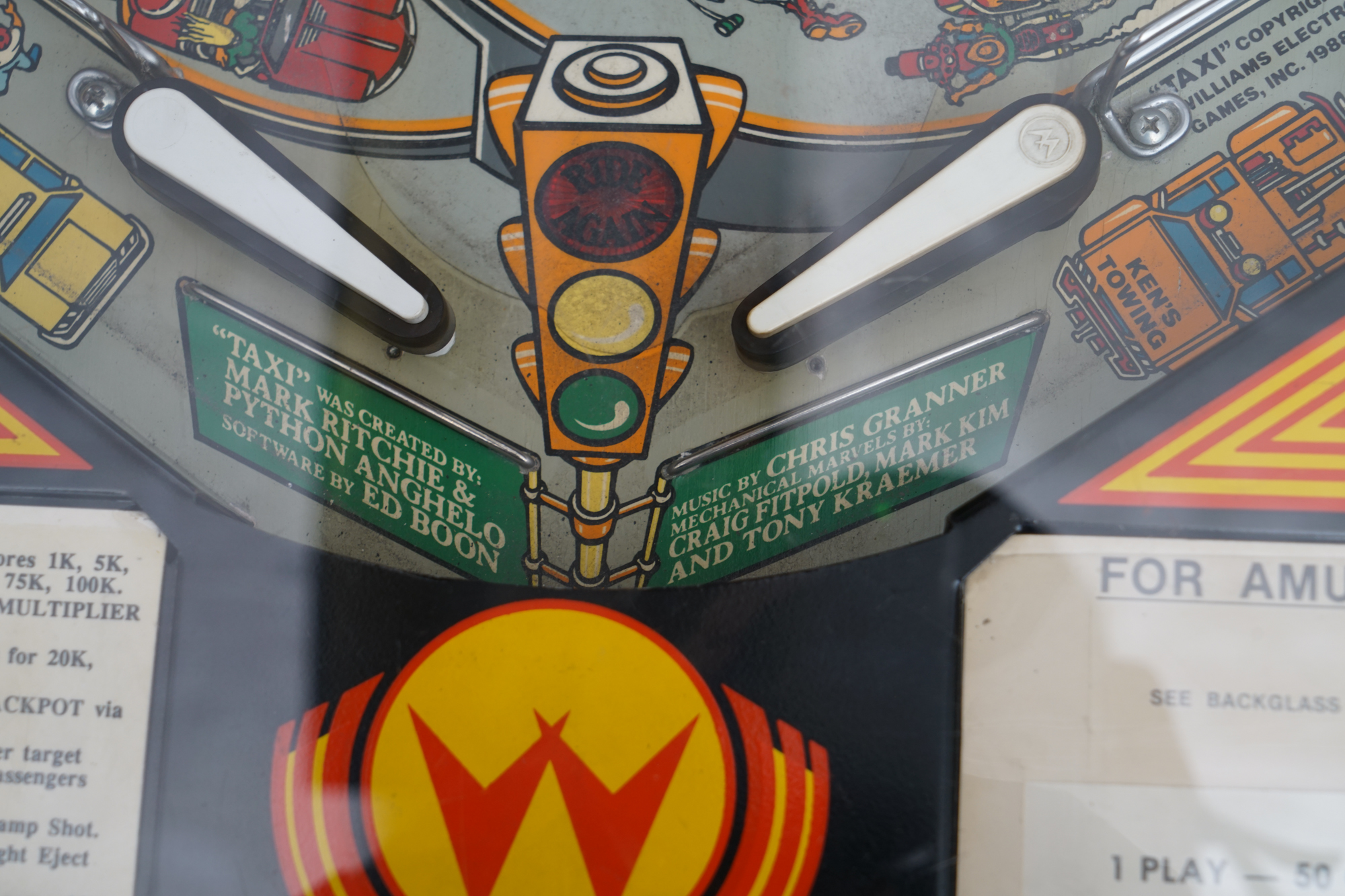 1988 Williams "Taxi" Pinball Machine