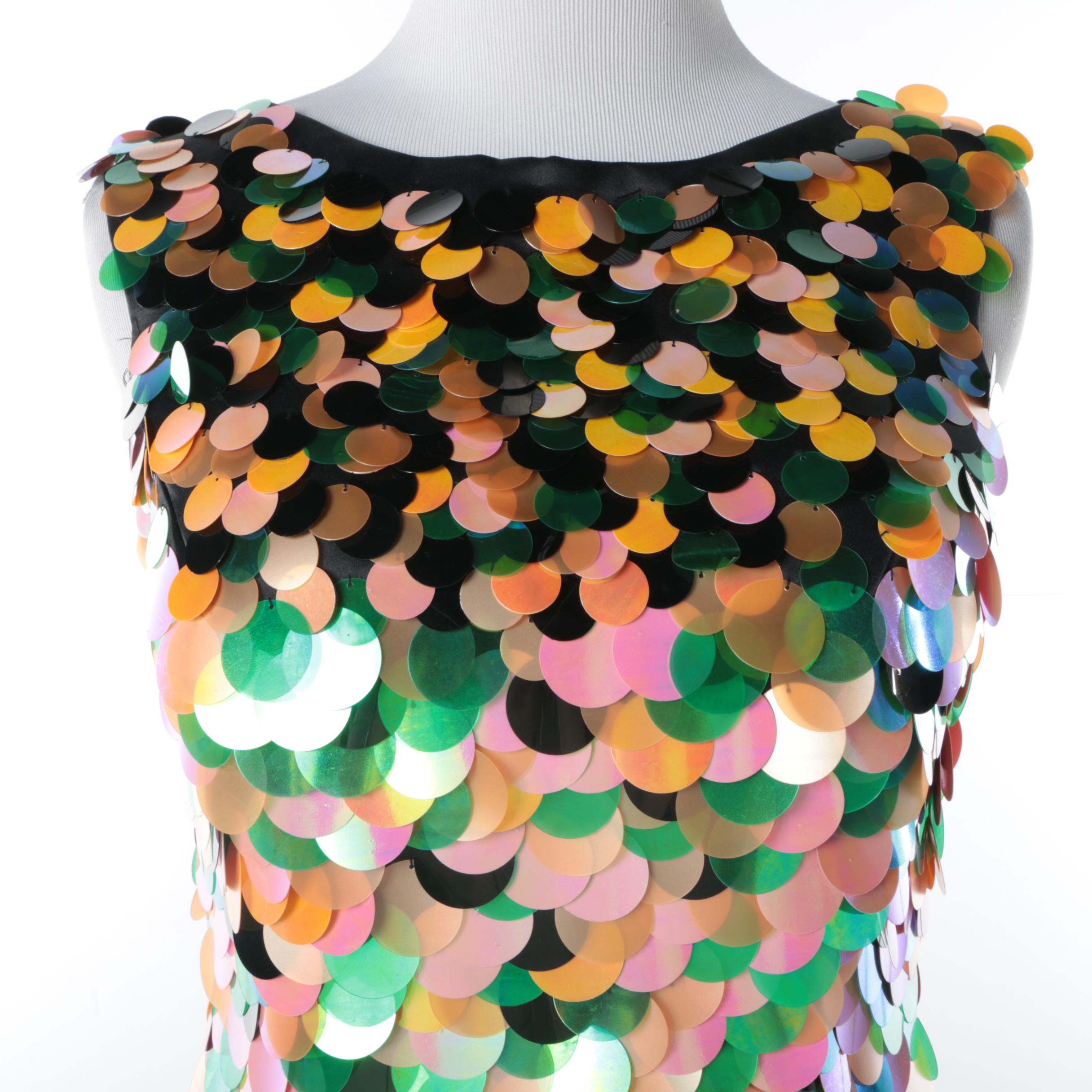 Women's Terani Couture Multicolored Paillette Sequined Mini Dress