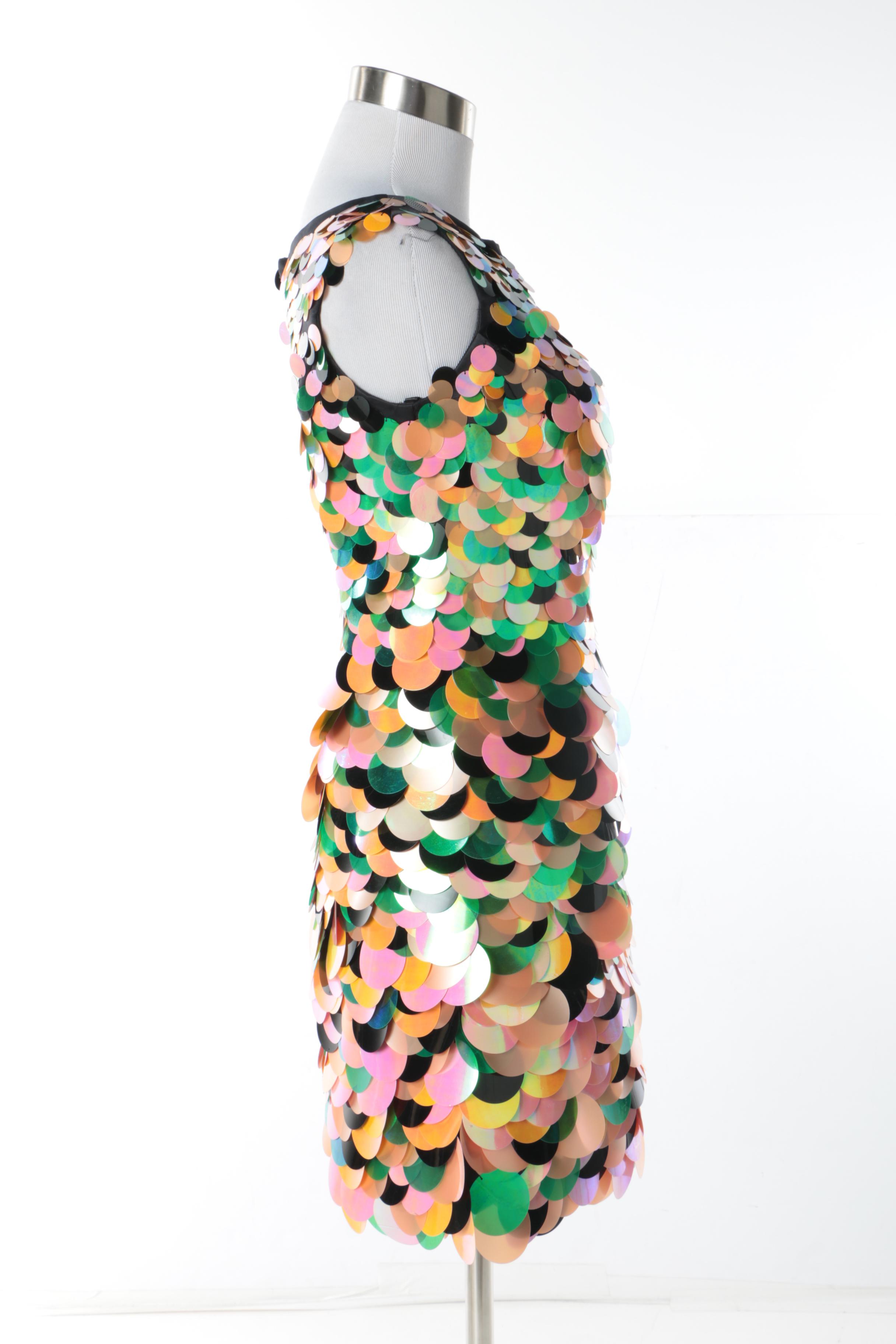 Women's Terani Couture Multicolored Paillette Sequined Mini Dress