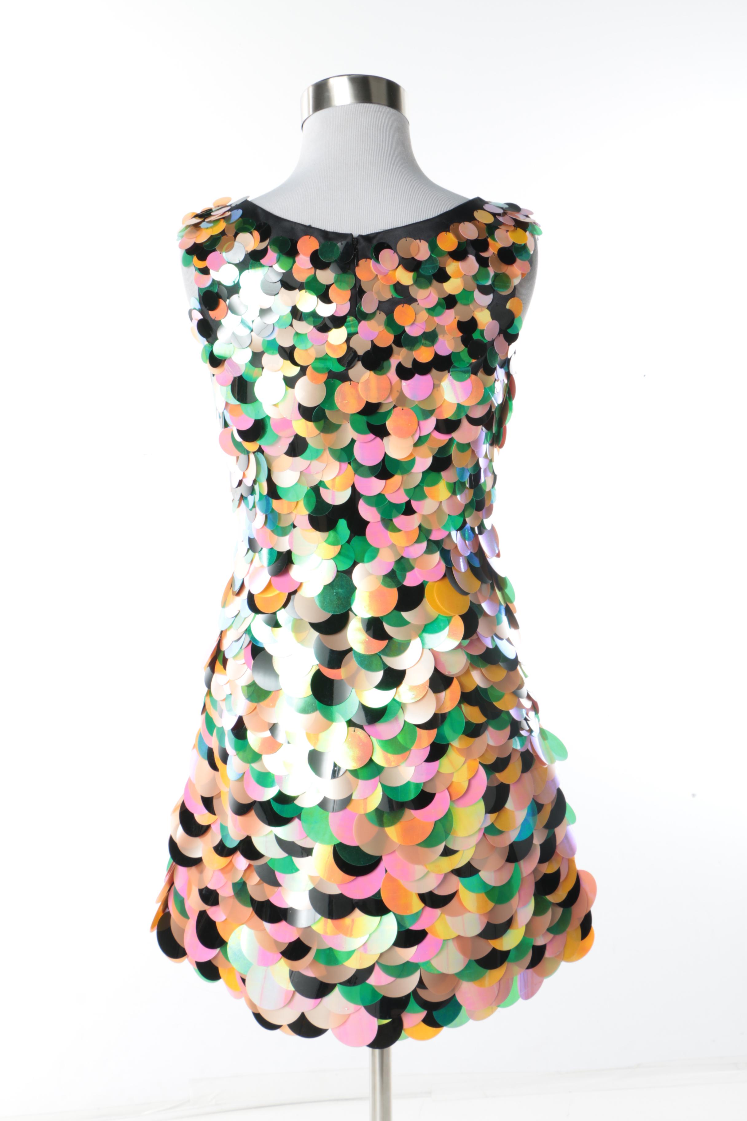 Women's Terani Couture Multicolored Paillette Sequined Mini Dress