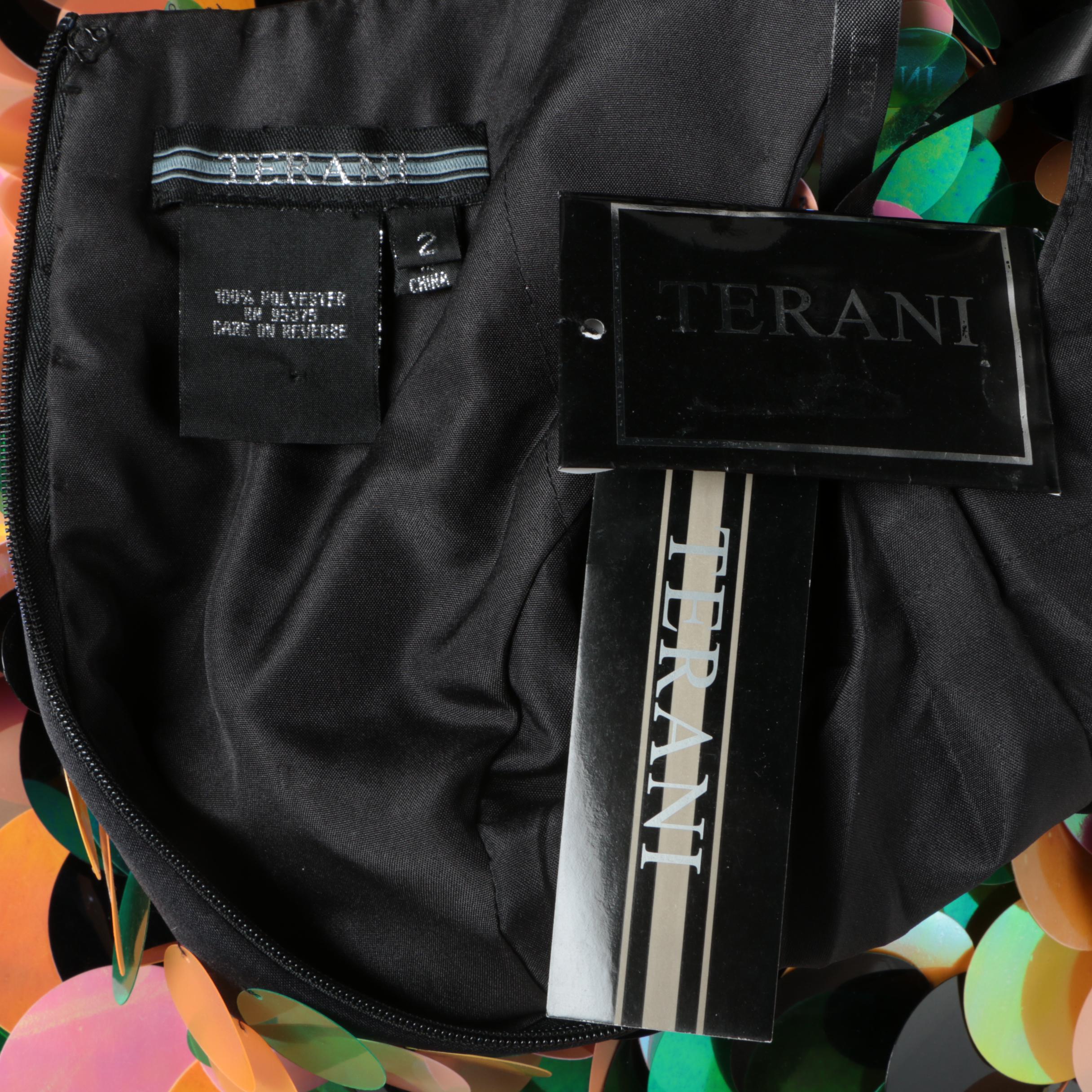 Women's Terani Couture Multicolored Paillette Sequined Mini Dress