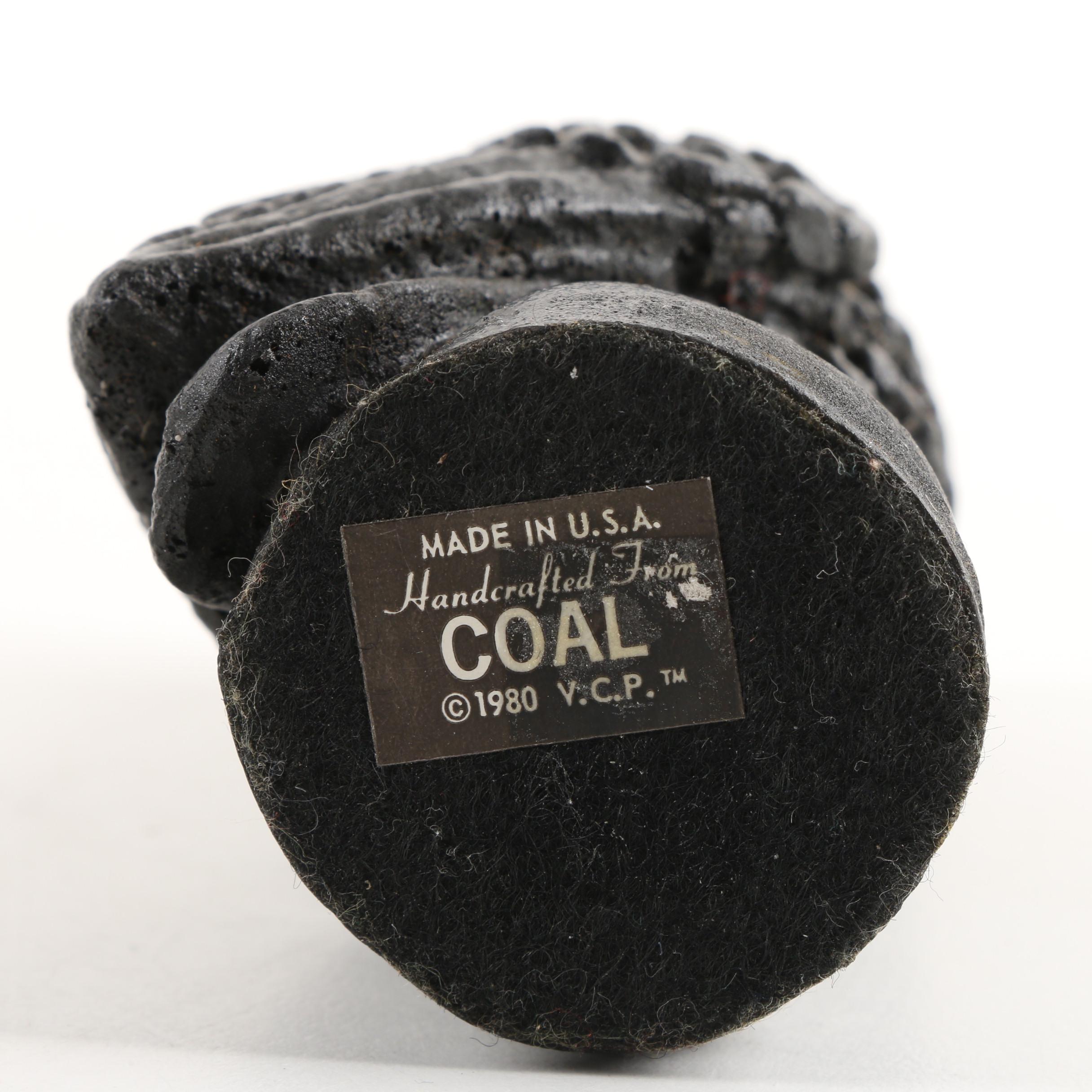 Handcrafted Coal Owl and Metal Bird Figurines