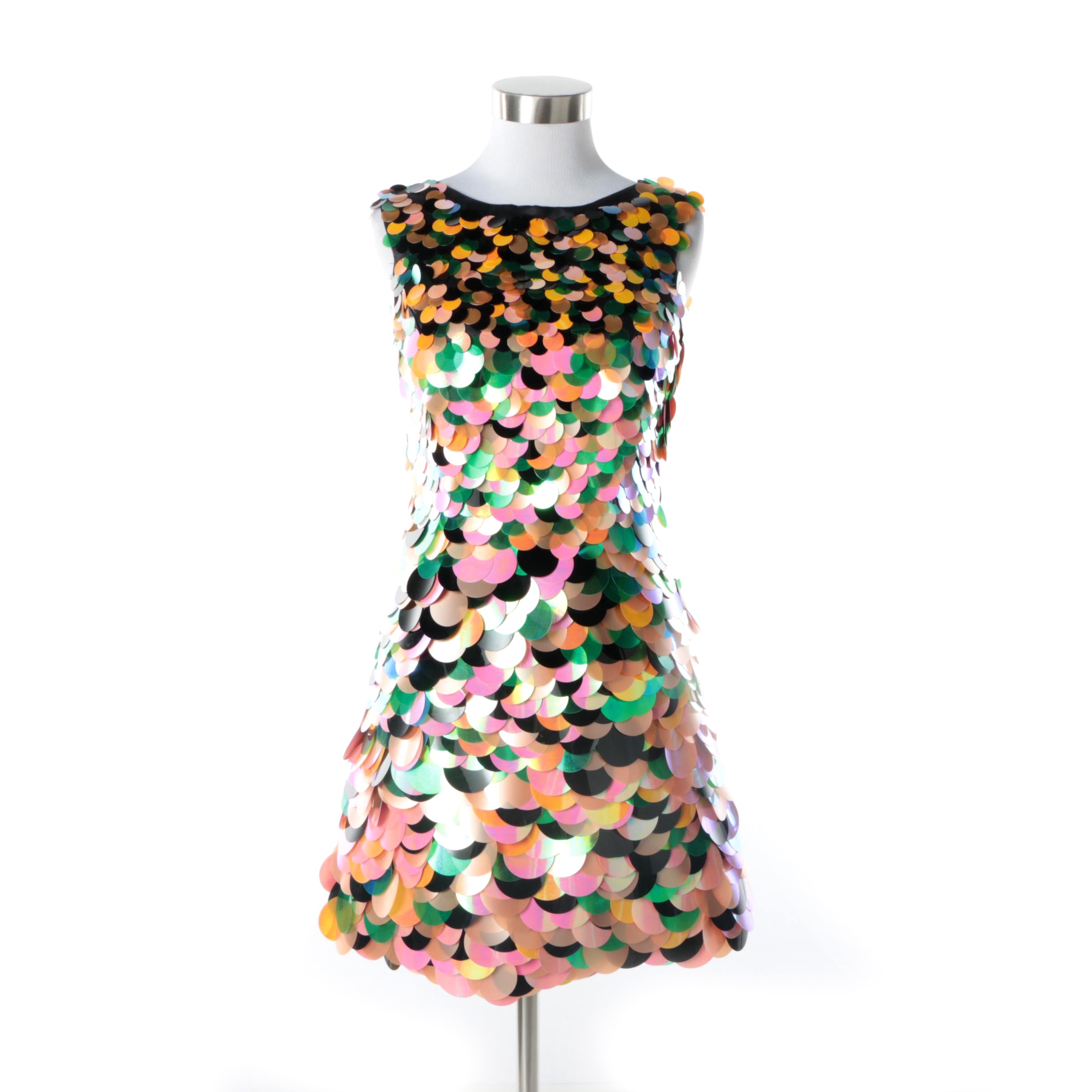Women's Terani Couture Multicolored Paillette Sequined Mini Dress
