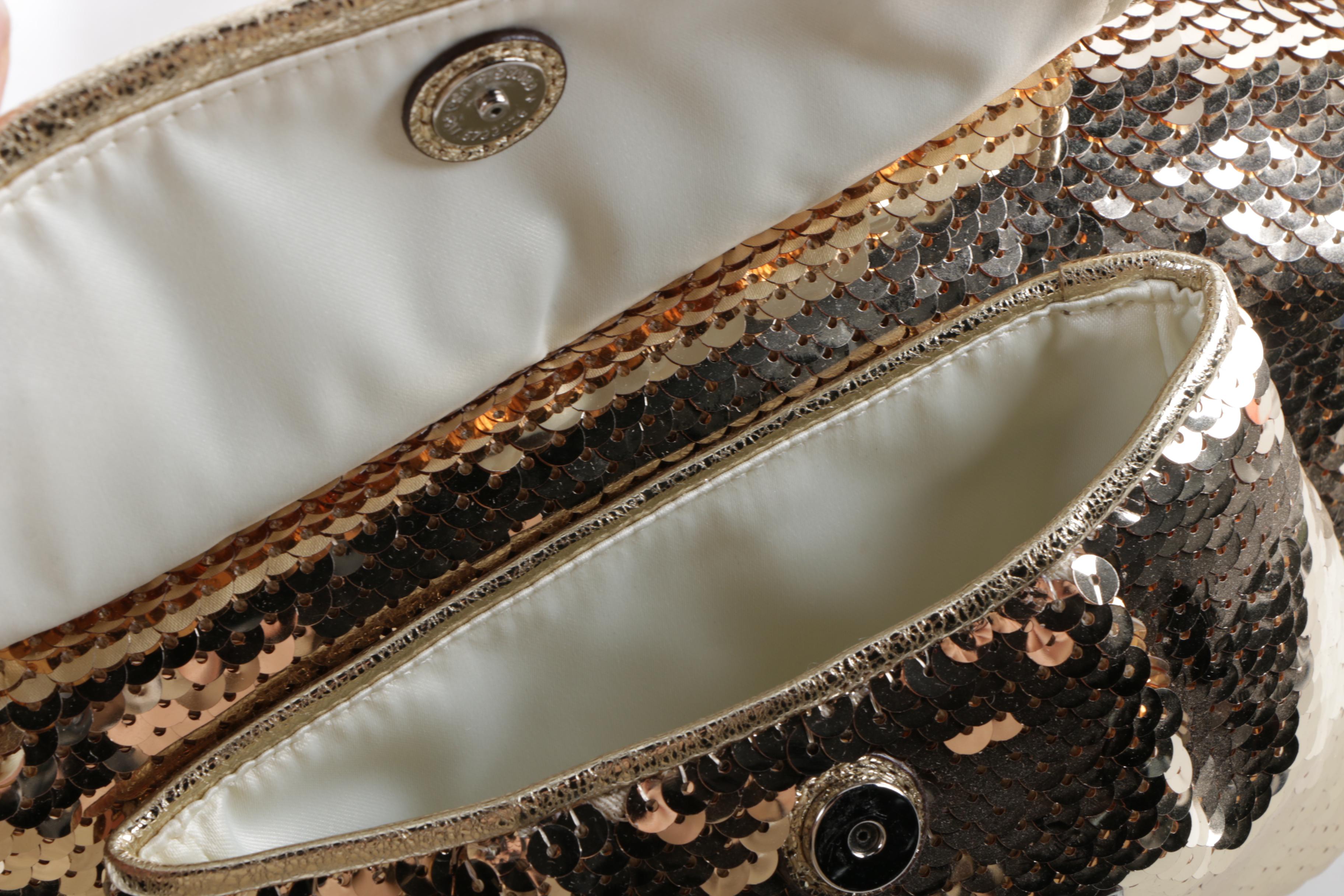 Coach Poppy Gold Tone Sequin Groovy Handbag