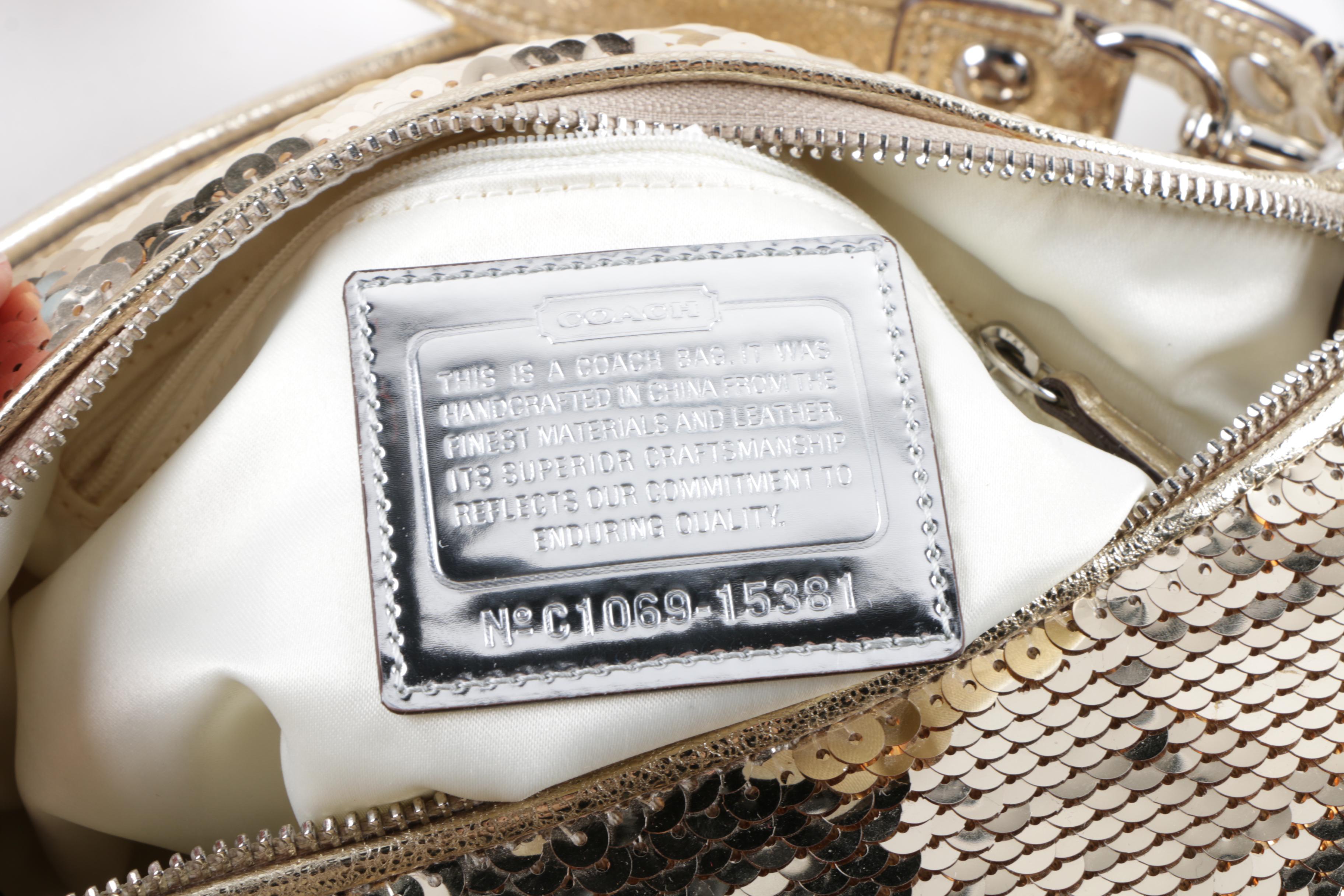 Coach Poppy Gold Tone Sequin Groovy Handbag