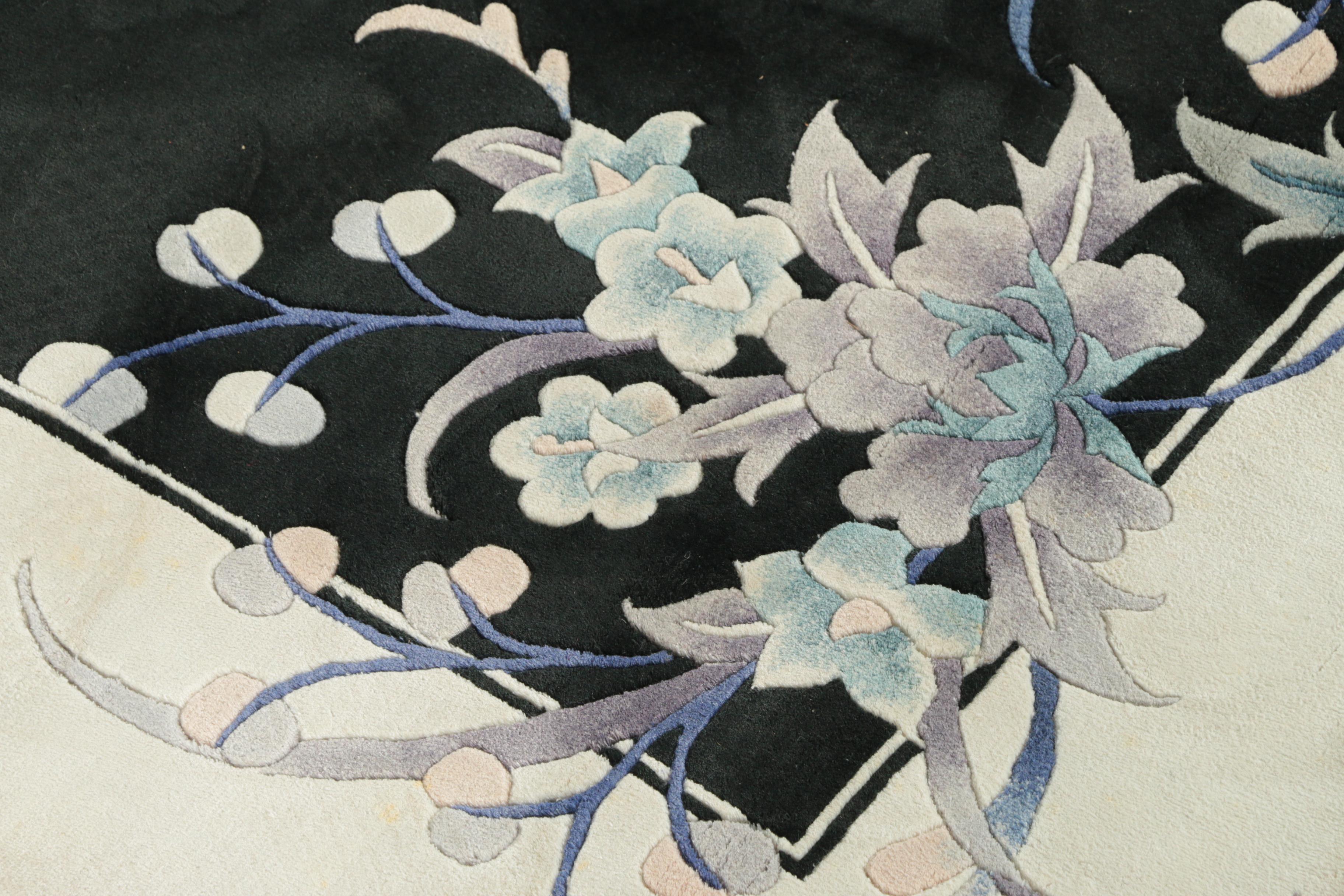 Finely Hand-Knotted and Carved Chinese Silk Area Rug