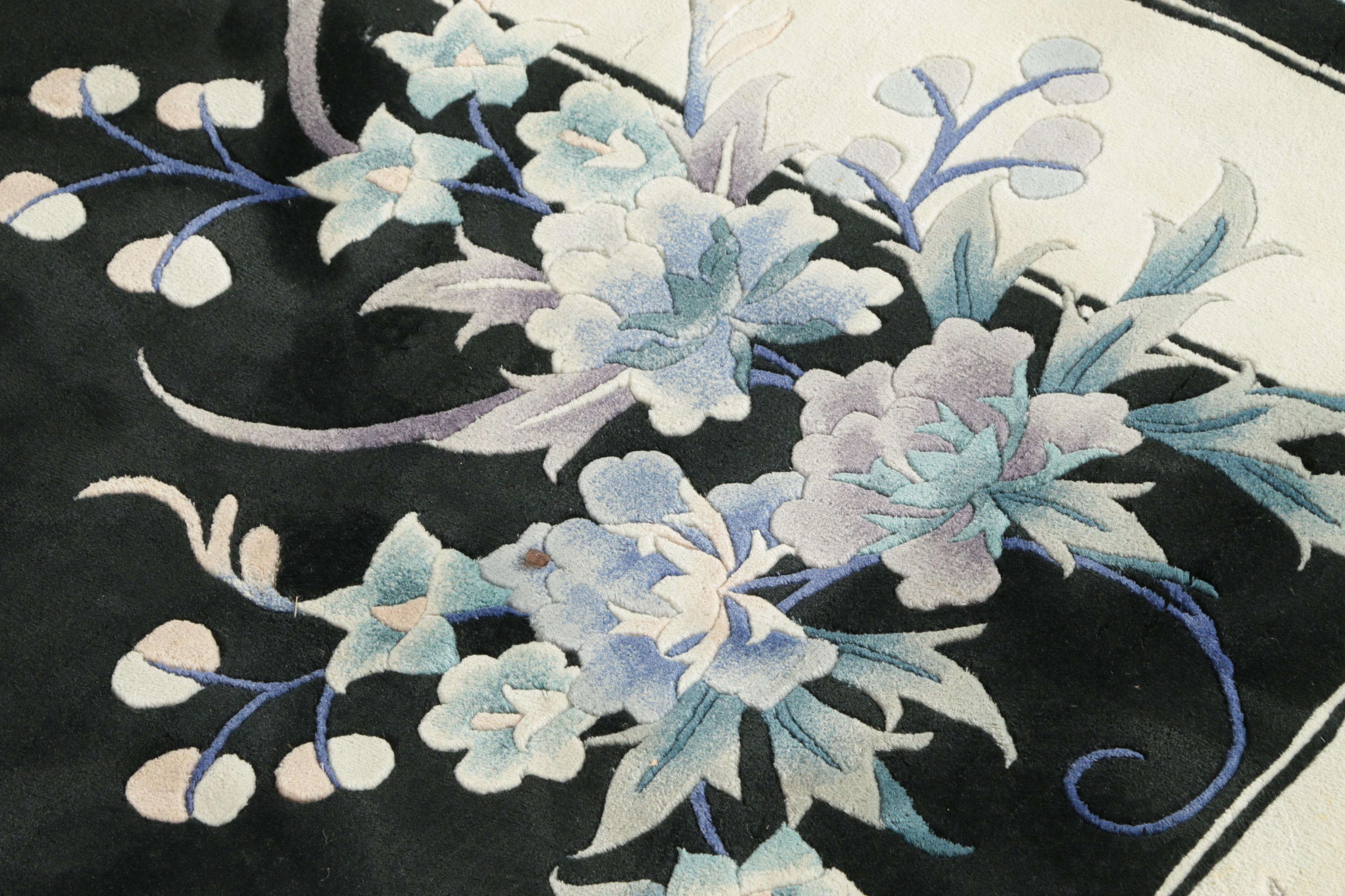 Finely Hand-Knotted and Carved Chinese Silk Area Rug