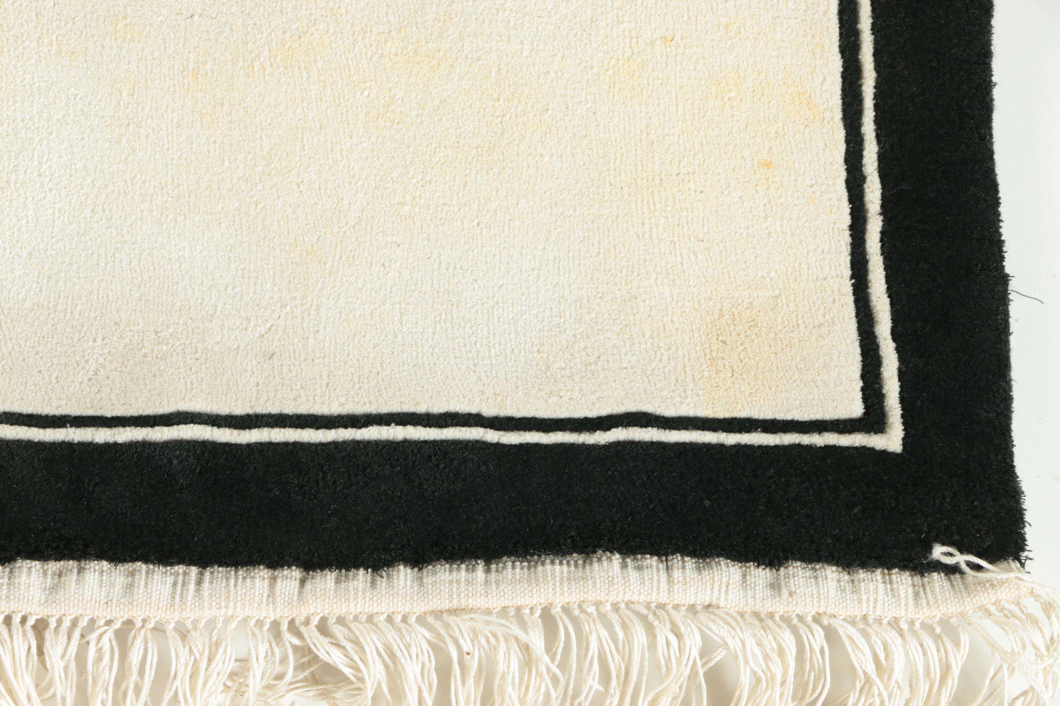 Finely Hand-Knotted and Carved Chinese Silk Area Rug