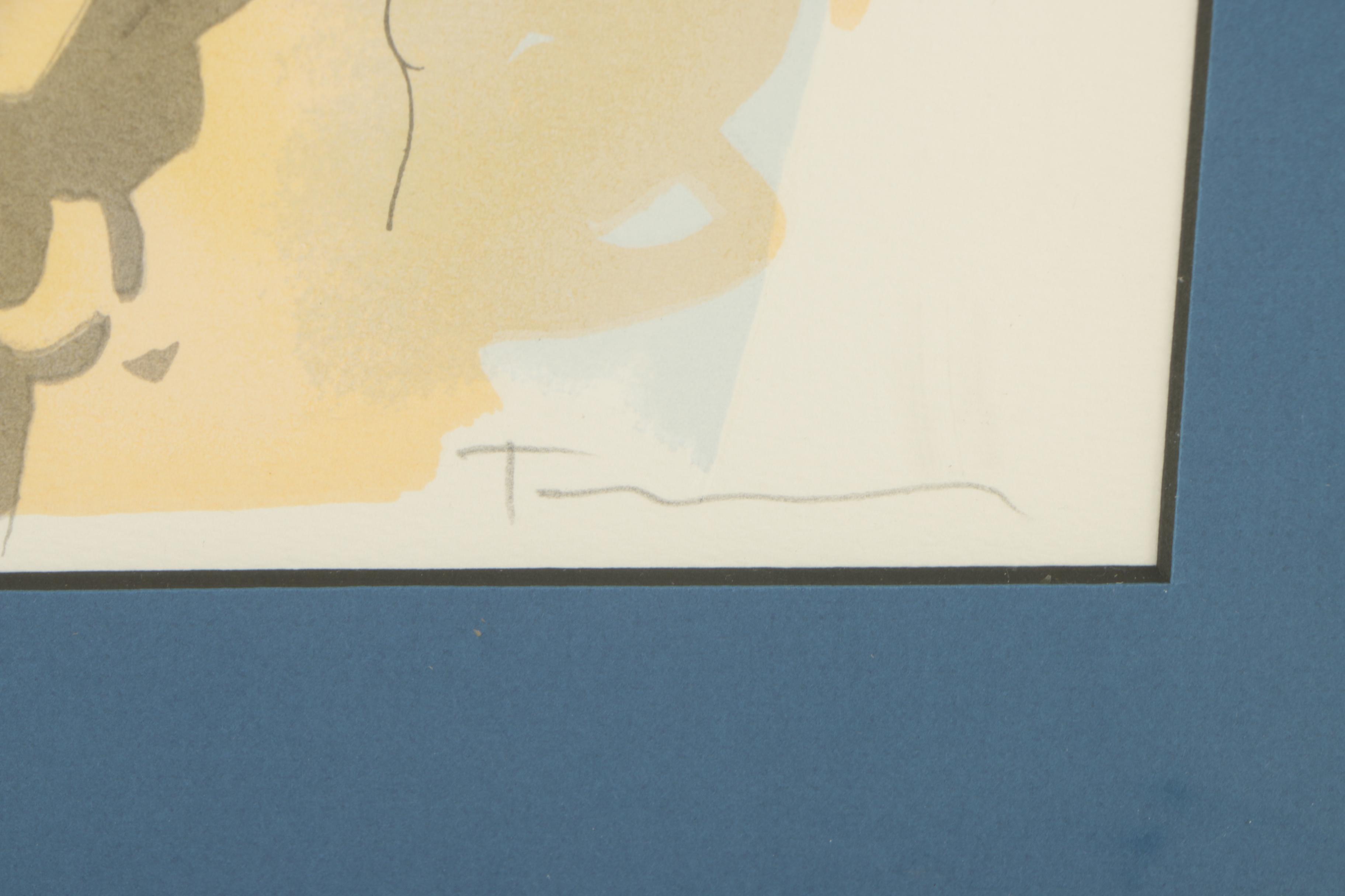 Itzchak Tarkay Color Lithograph of Nude