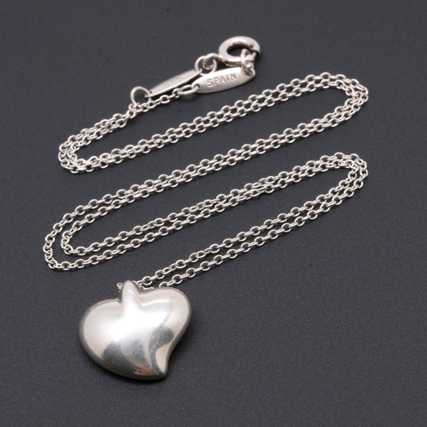 Elsa Peretti for Tiffany & Co. Sterling Silver Concave Heart Necklace