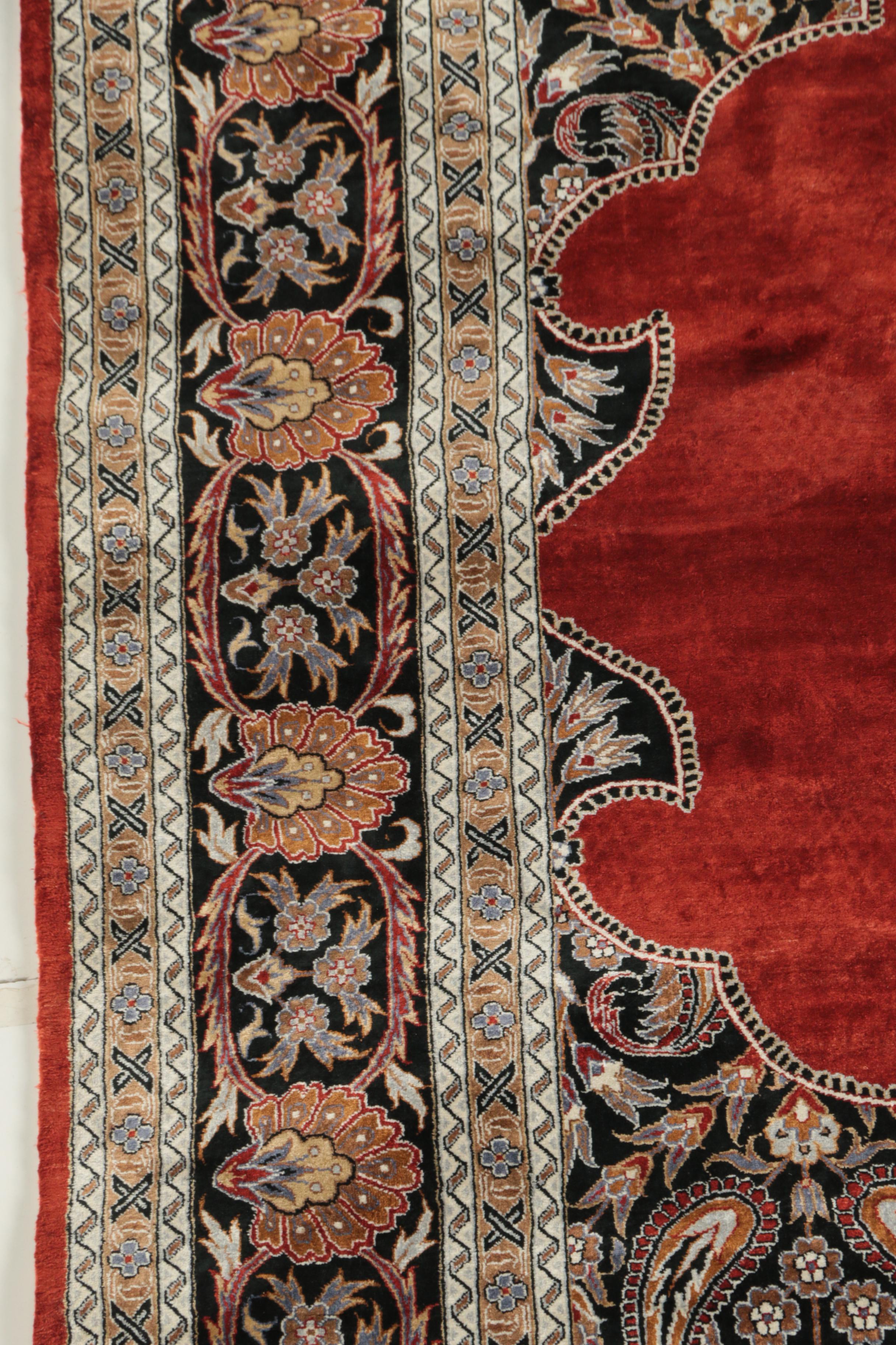 Hand-Knotted Sino-Persian Silk Area Rug