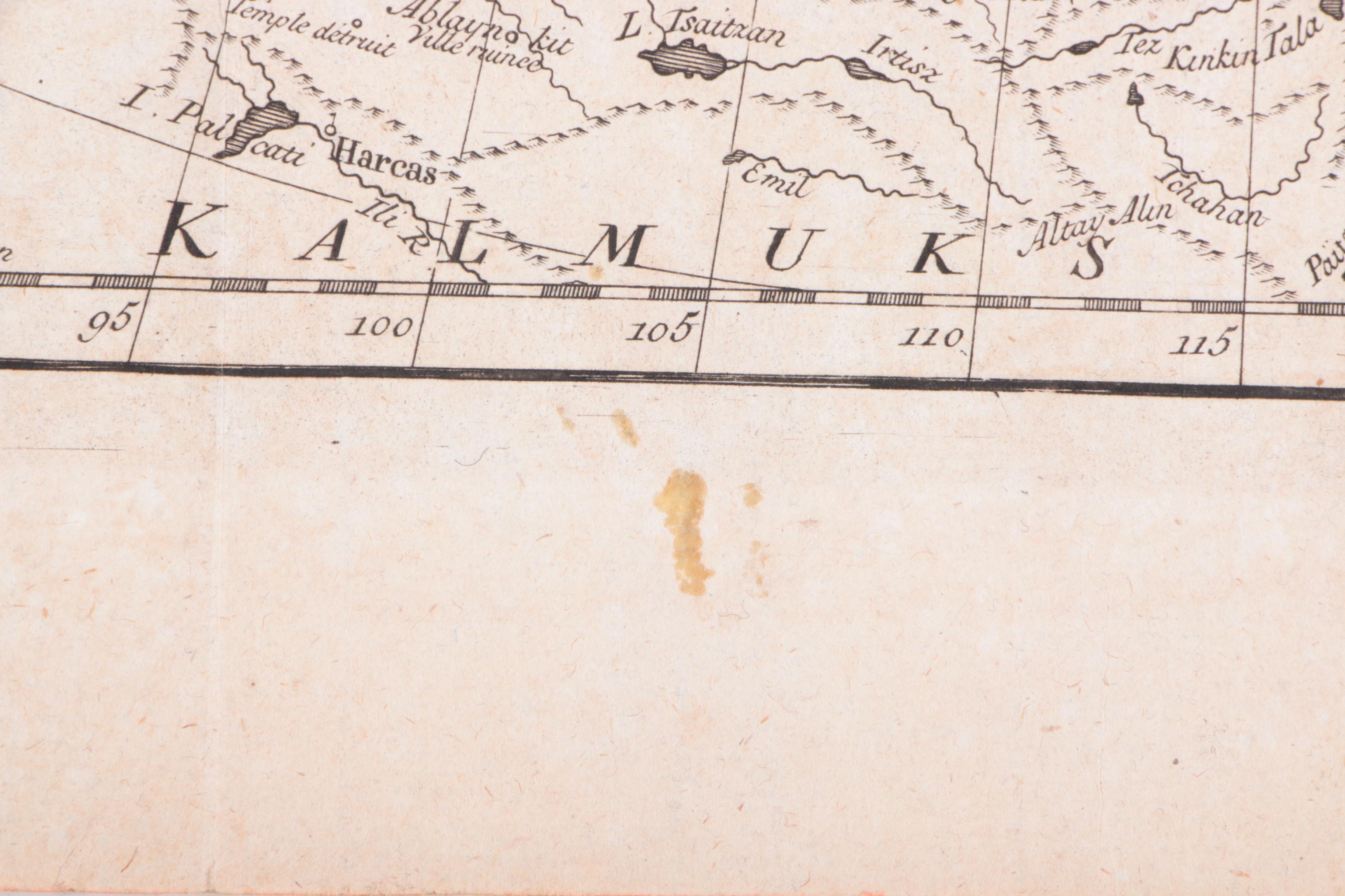 French Map Engraving  "Partie de l'Empire de Russie Comrise én Asie"