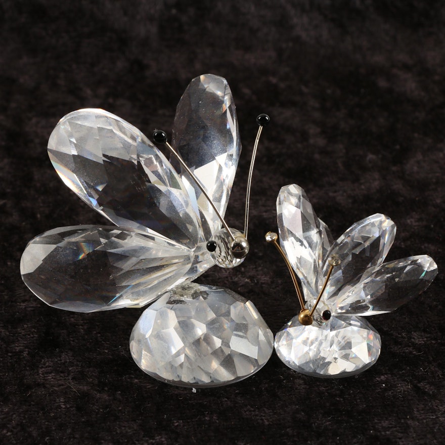 Vintage Swarovski Crystal Butterfly Figurines